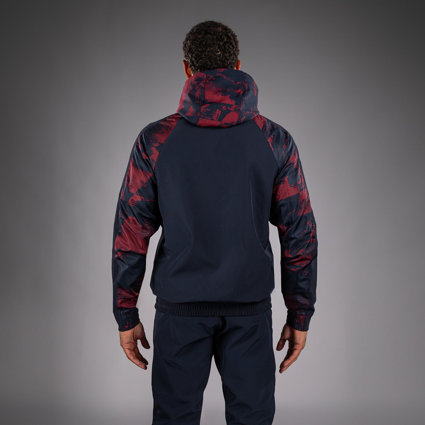 Sweat à capuche zippé Homme UFC Zenith by Venum Authentic Fight Week - Bleu marine/Bordeaux/Argent