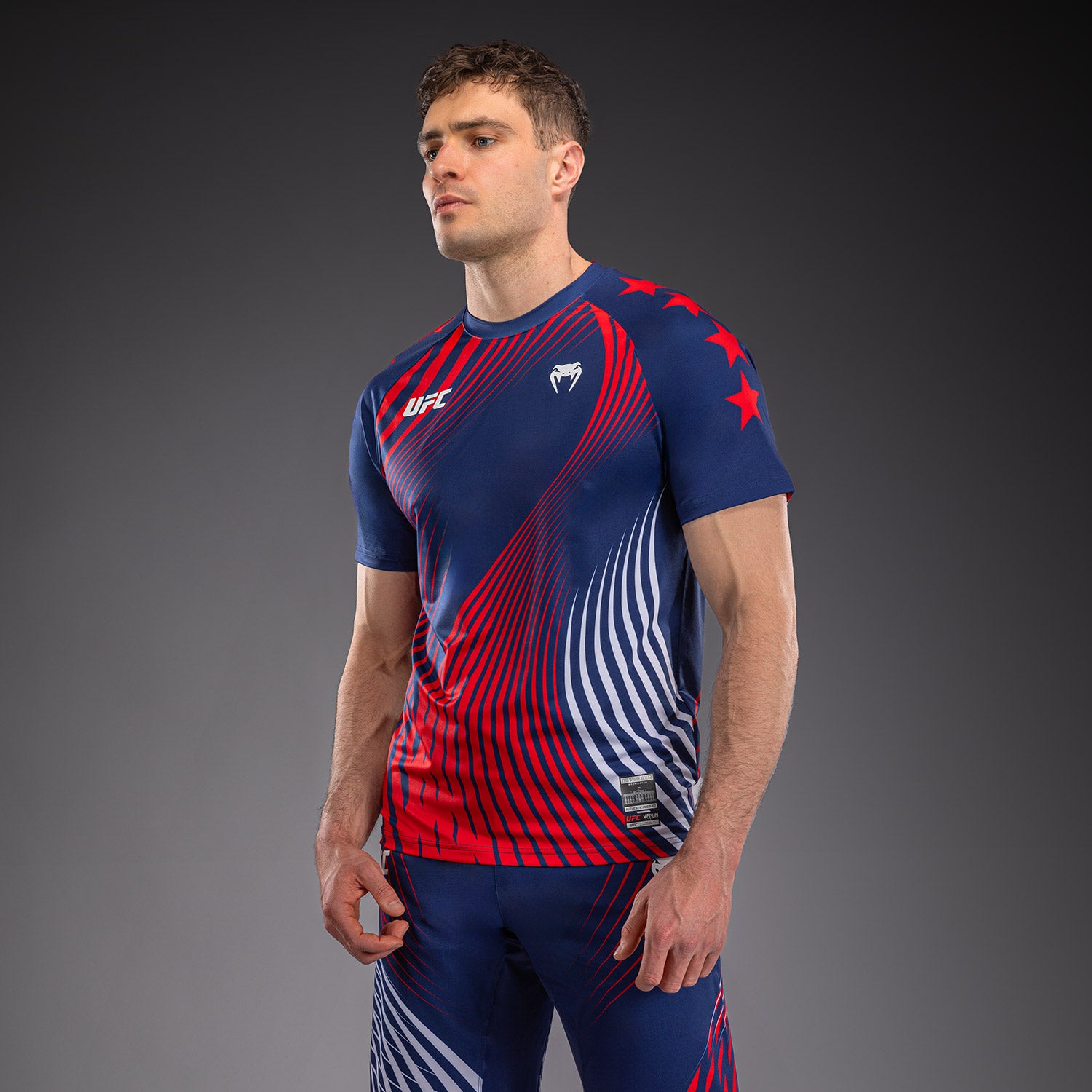 UFC Freedom 250 by Venum Authentic Fight Night Maillot Walkout Personnalisé pour homme - Bleu - product-type_T-Shirts Dry Tech