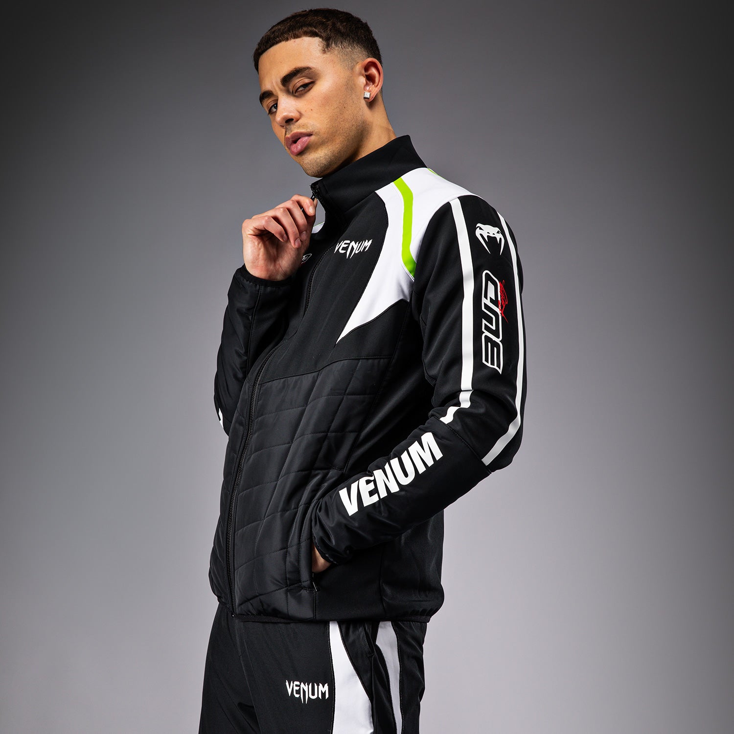 Veste pour Hommes Venum x Bud Racing - Noir/Blanc/Citron Vert - product-type_Vestes