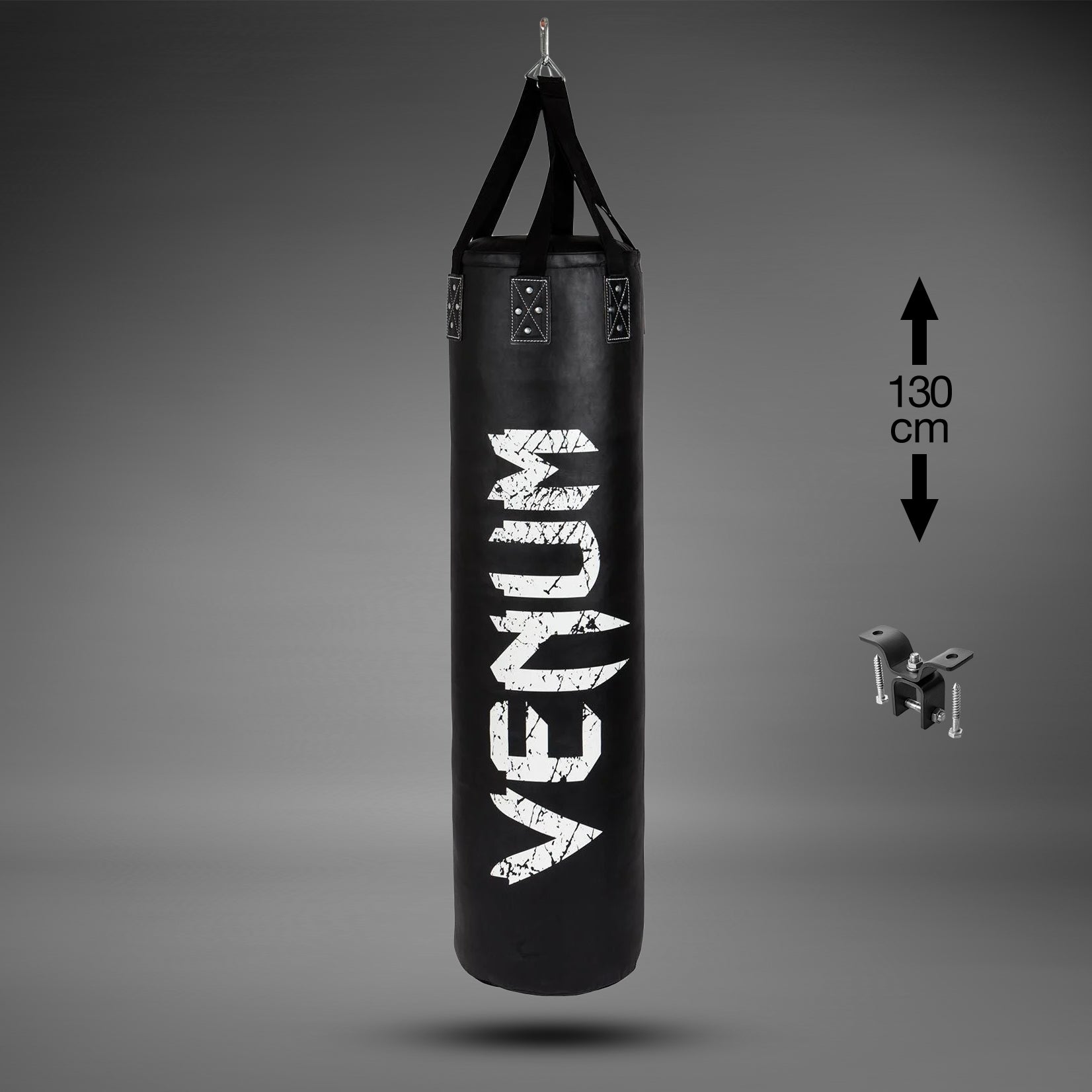 Sac de Frappe Venum Challenger + Crochet de Fixation - Plein - 130cm - Noir/Blanc - product-type_Sacs de frappe