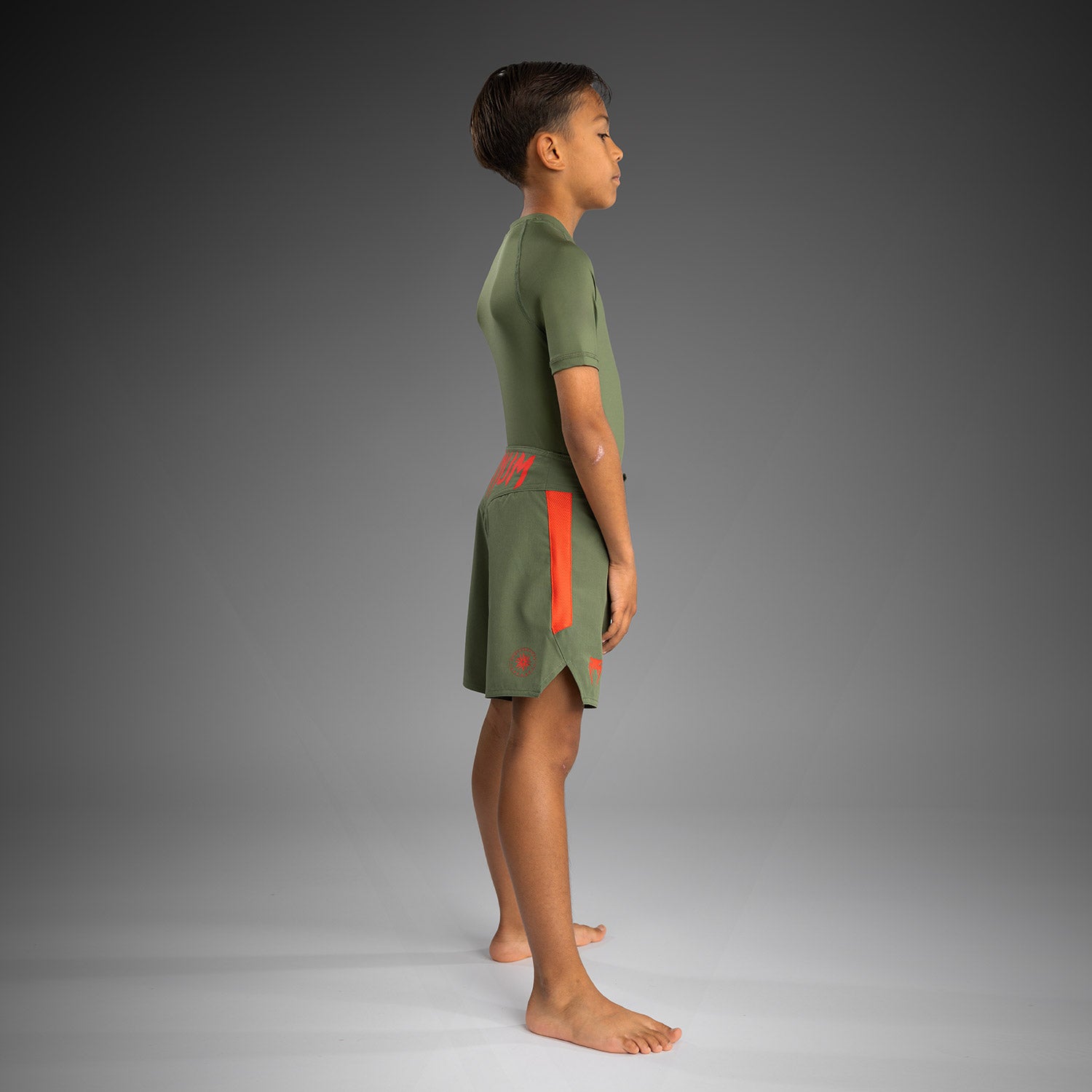 Short de Combat pour Enfants Venum Light - Vert militaire/Orange - product-type_Shorts de MMA