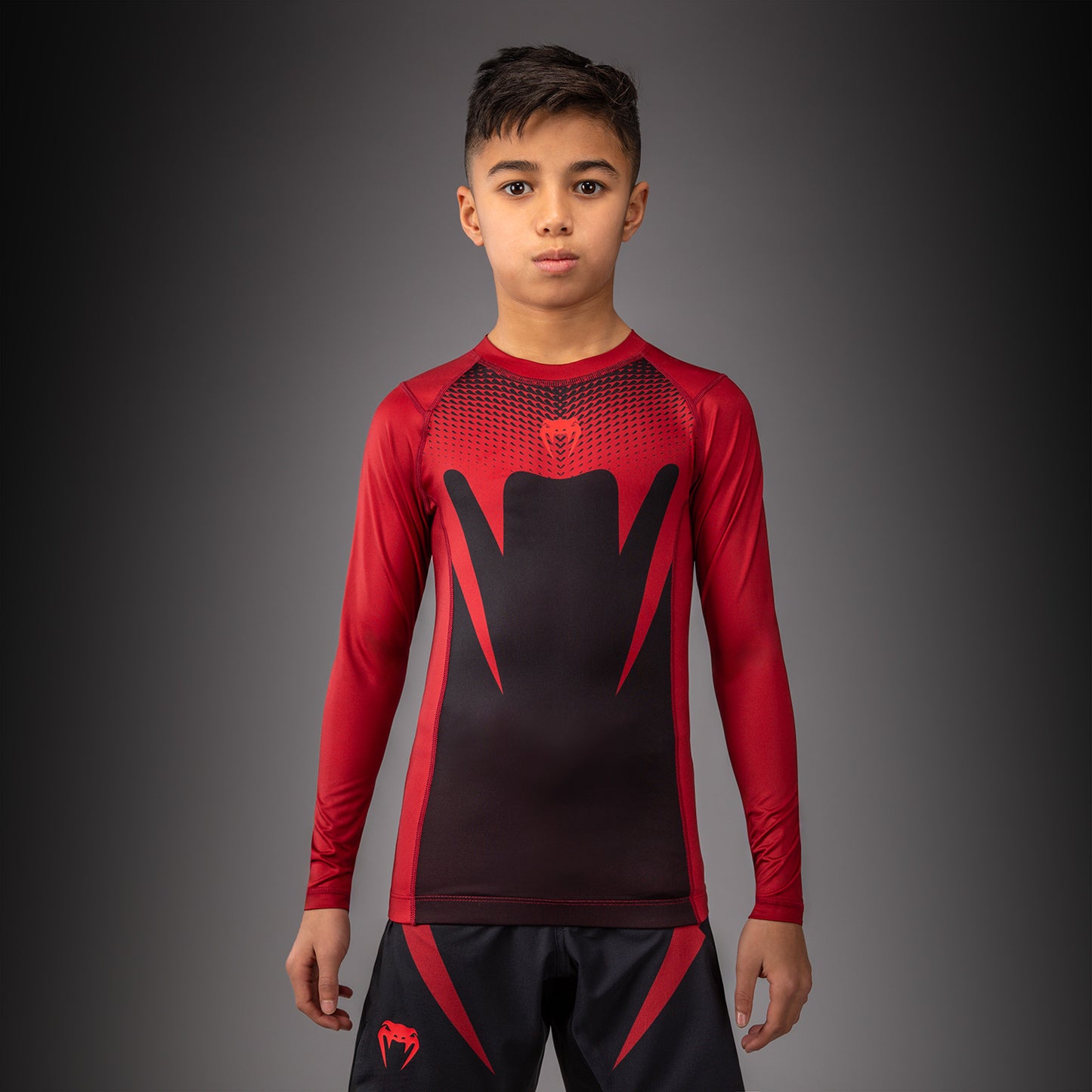 Rashguard à Manches Longues Pour Enfant Venum Attack - Noir/Rouge