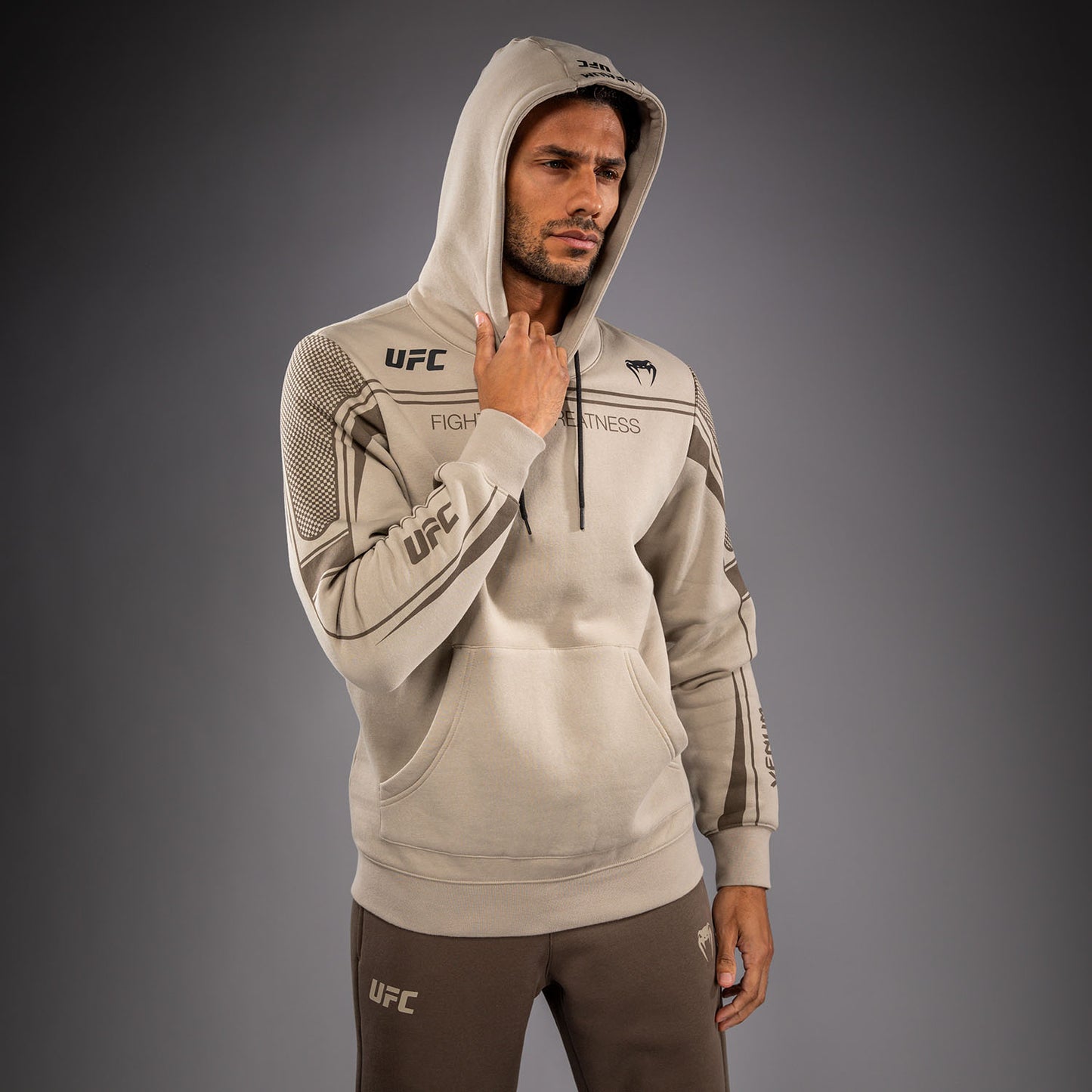 Sweat à Capuche pour Homme Venum UFC Unity by Venum Authentic Fight Week - Sable