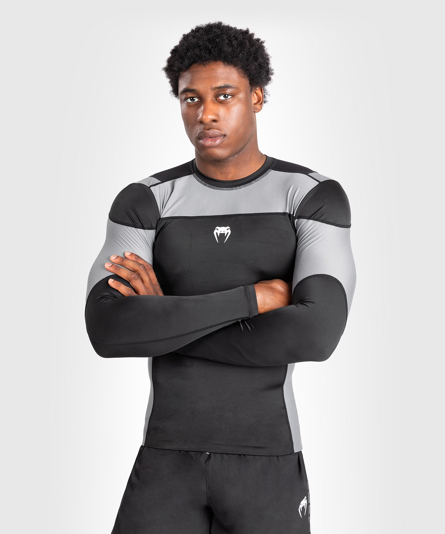 Rashguard À Manches Longues pour Hommes Venum Tempest - Noir/Gris - product-type_T-Shirts de Compression