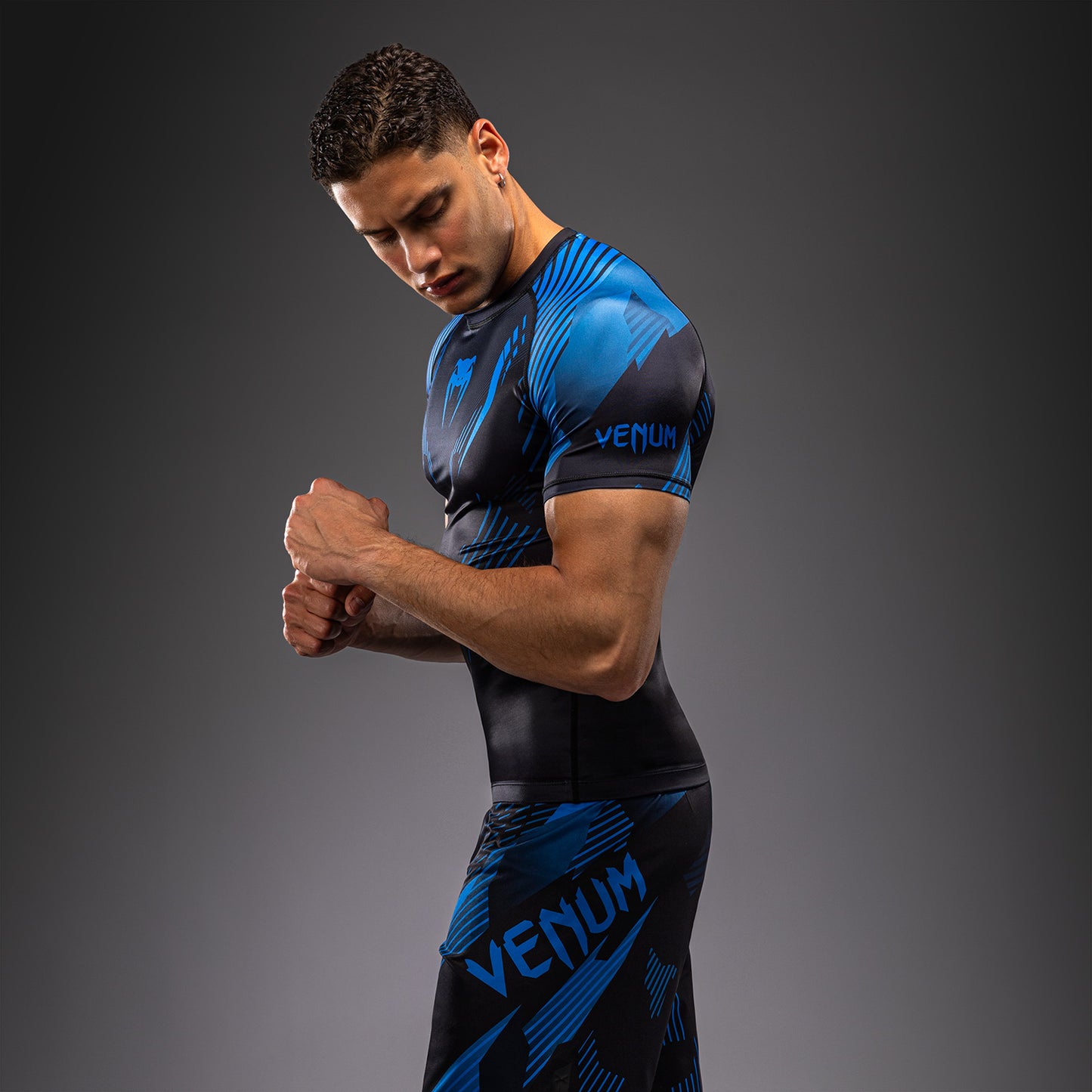 Rashguard à Manches Courtes Venum No-Gi 6.0 - Noir/Bleu