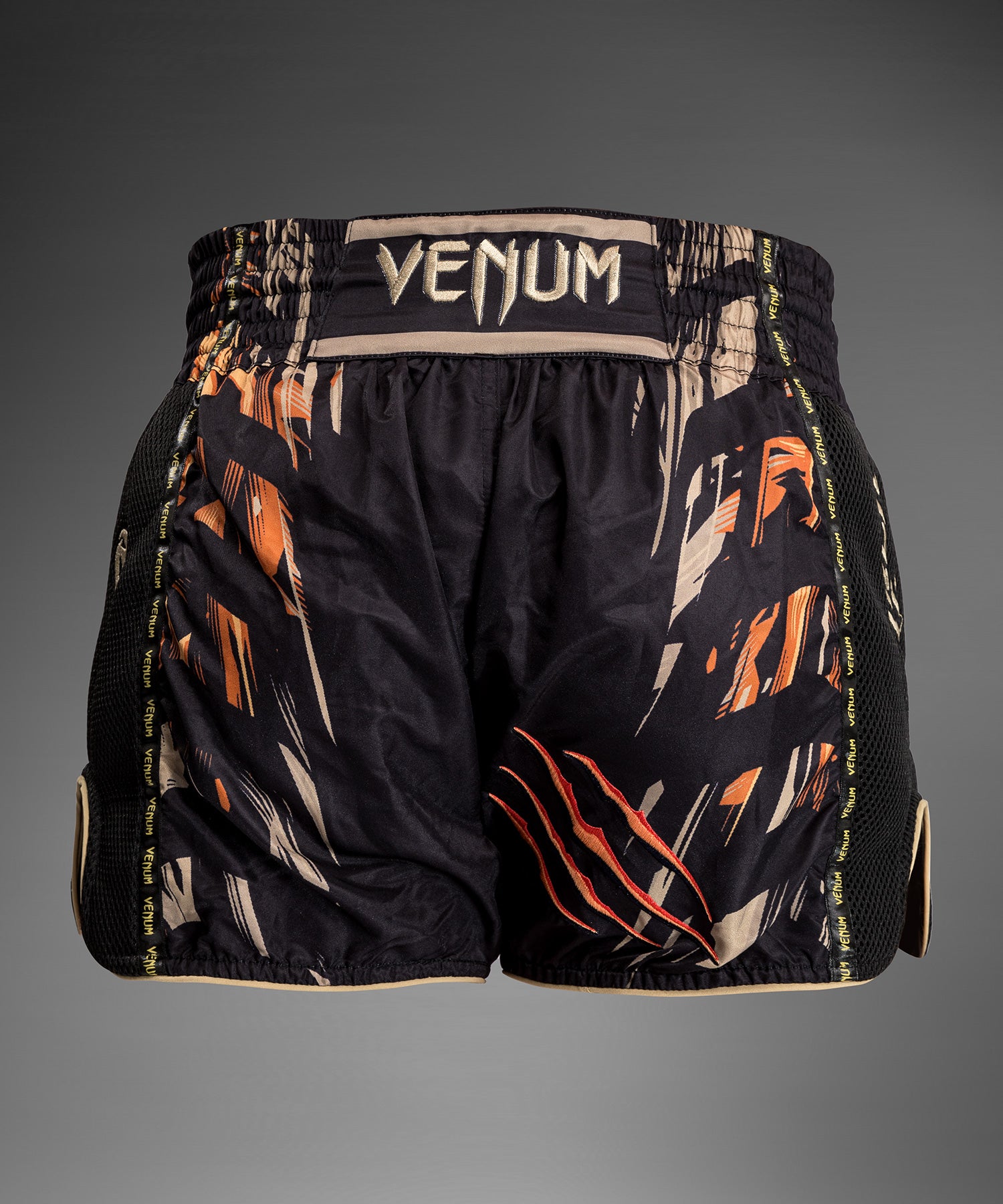 Short Muay Thai Venum Tiger pour Hommes - Noir/Orange Néon - product-type_Shorts de Muay Thai