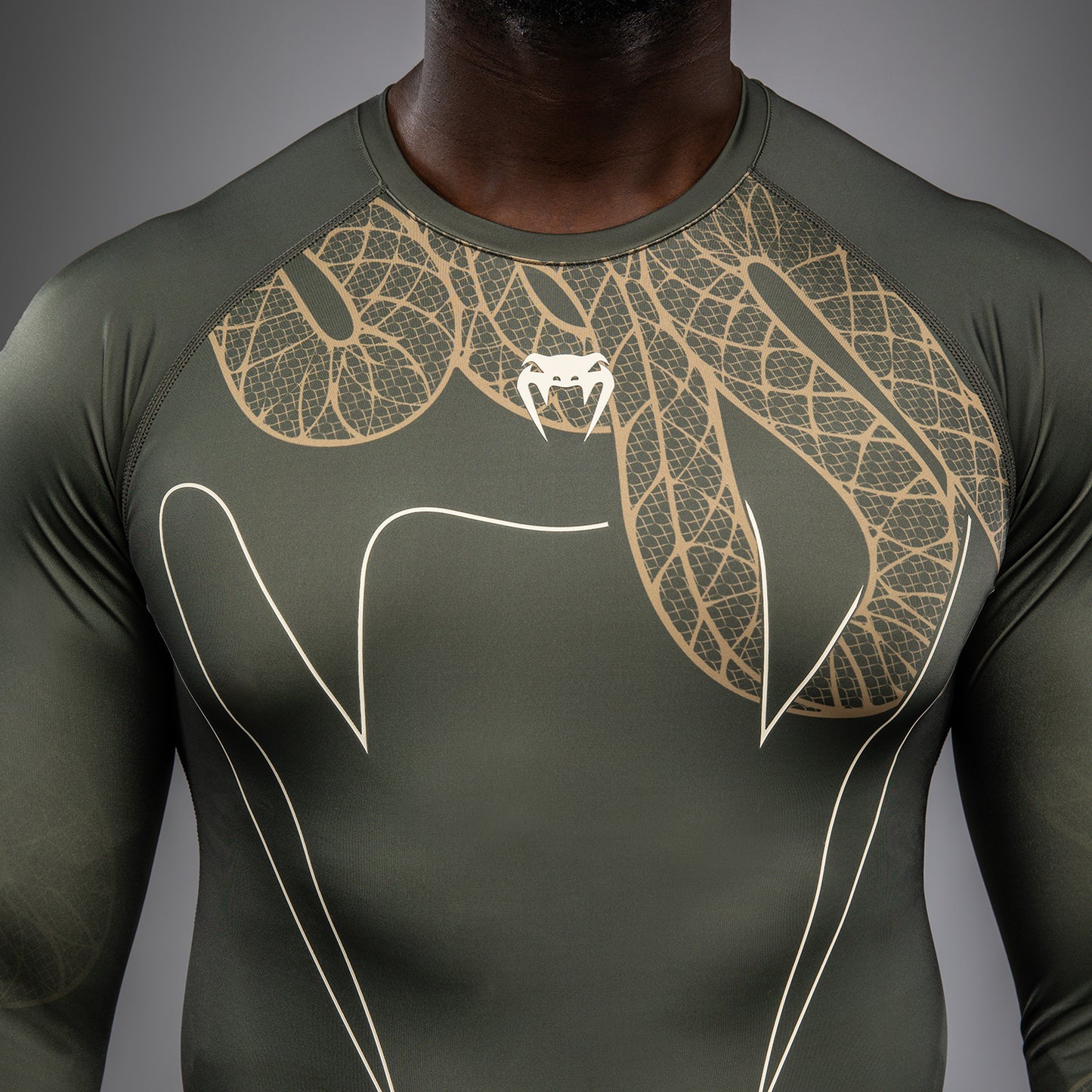 Rashguard Manches Longues Venum Serpenti – Kaki/Bronze/Ivoire - product-type_T-Shirts de Compression