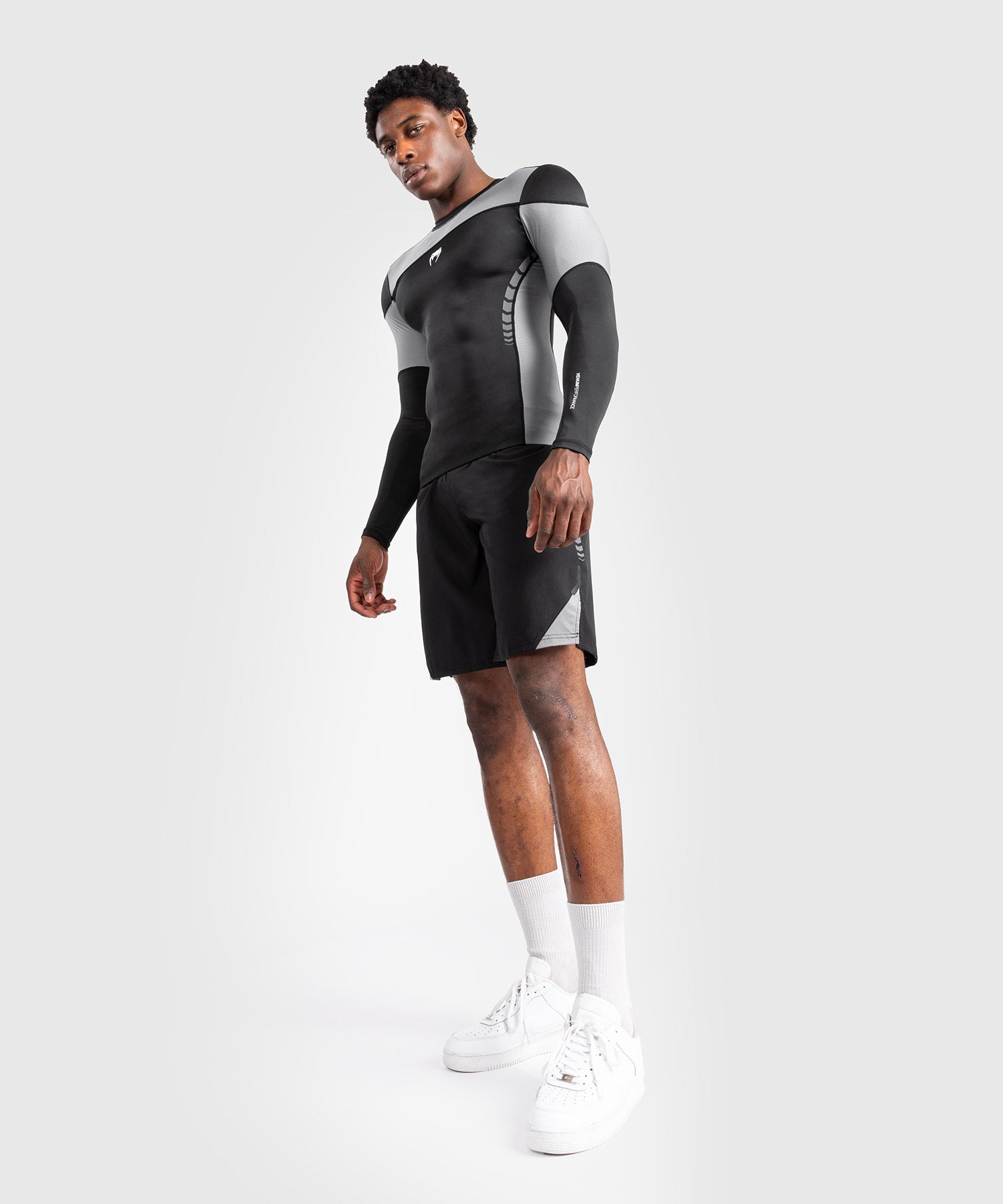 Rashguard À Manches Longues pour Hommes Venum Tempest - Noir/Gris - product-type_T-Shirts de Compression