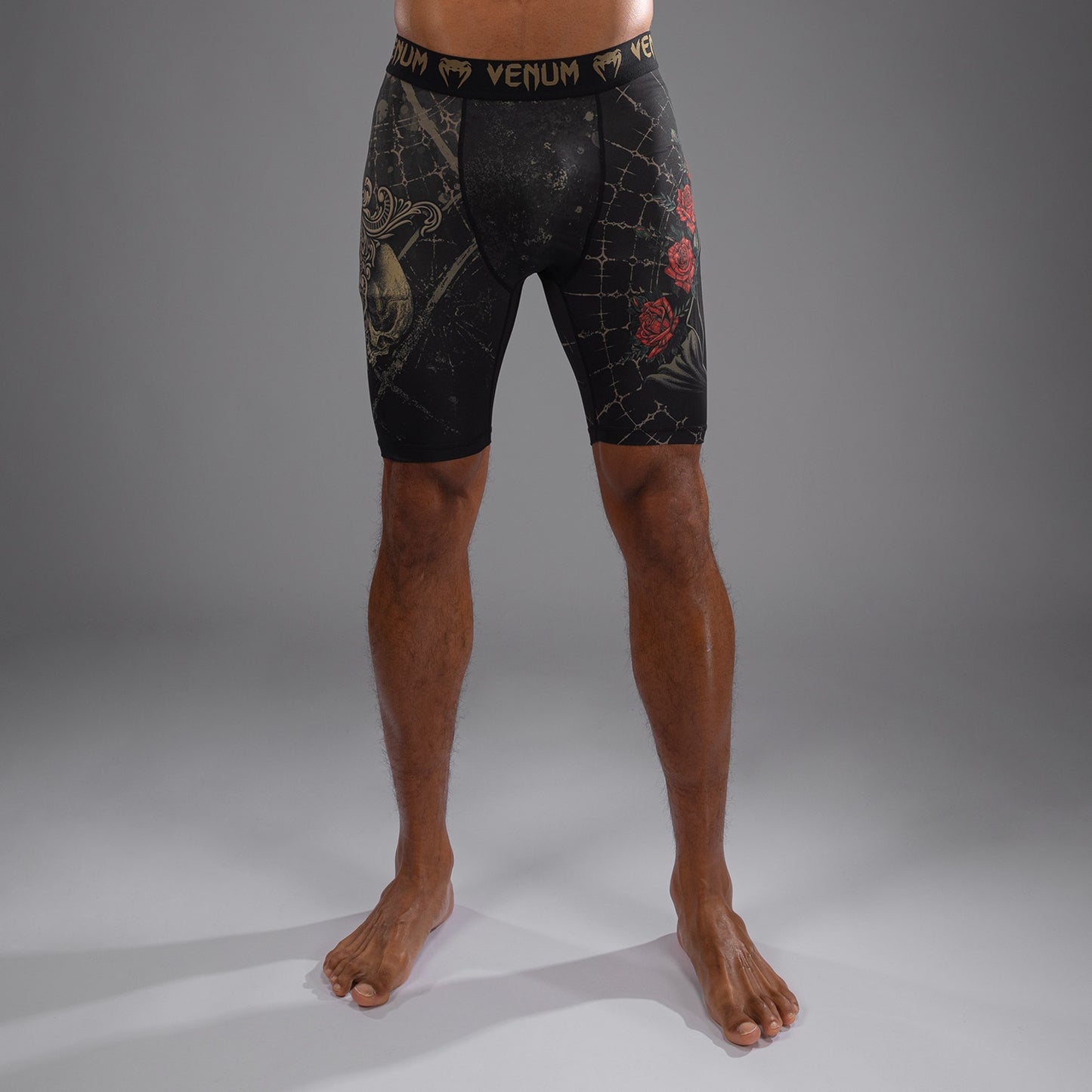 Short de compression pour Hommes Venum Santa Muerte 5.0 - Noir Profond/Or - product-type_Shorts de compression