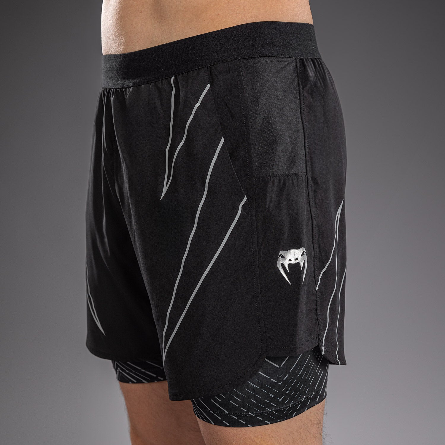 Short d’Entraînement Venum Midnight Fury – Noir/Gris/Argent - product-type_Shorts de training
