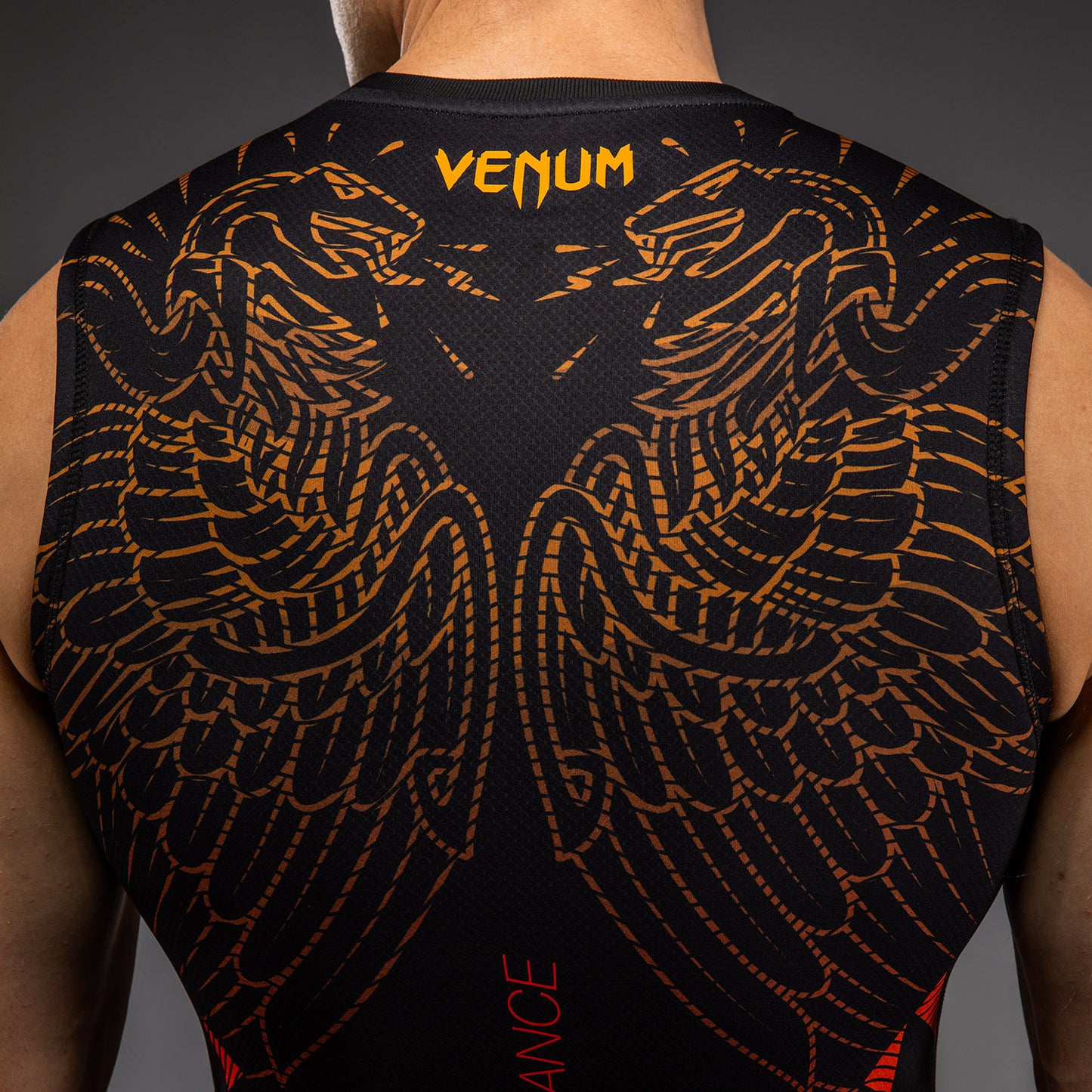 Rashguard Sans Manches Venum Quetzal Fury - Noir/Rouge Fury/Mandarine