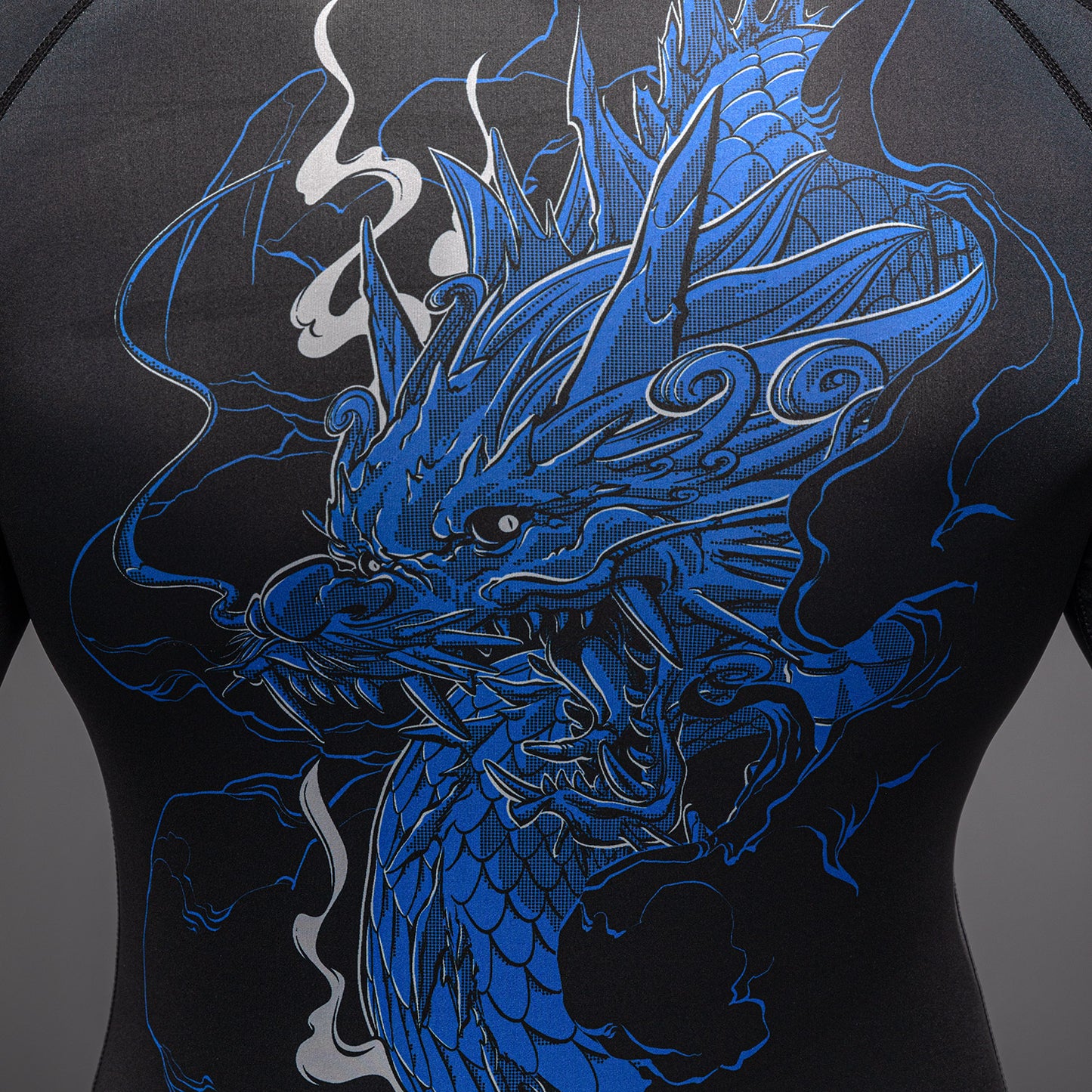 Rashguard à Manches Longues Venum Thunder Dragon – Noir/Bleu Royal - product-type_T-Shirts de Compression