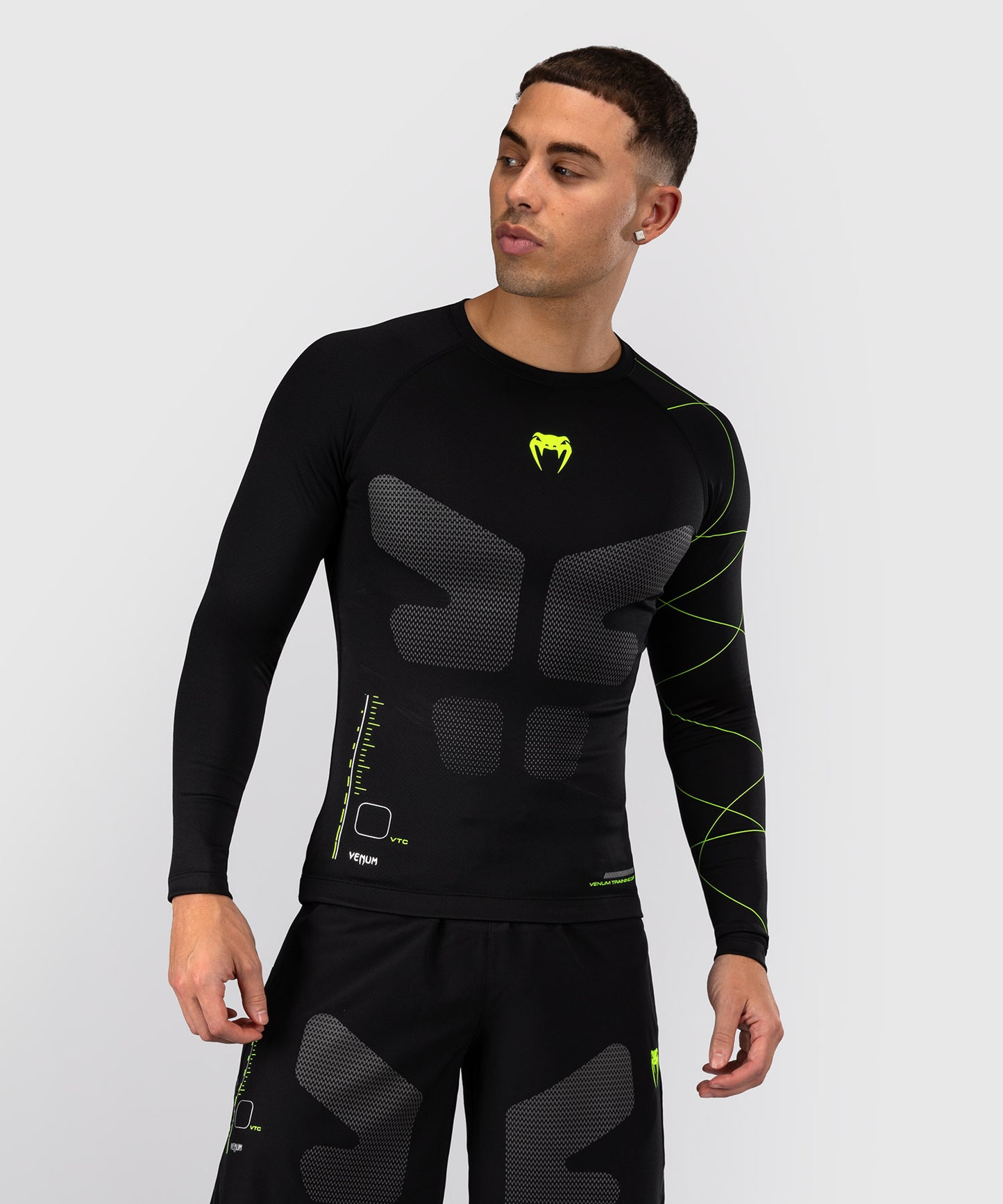 Rashguard Manches Longues Venum Training Camp 4.0 - Noir/Vert fluo - product-type_T-Shirts de Compression