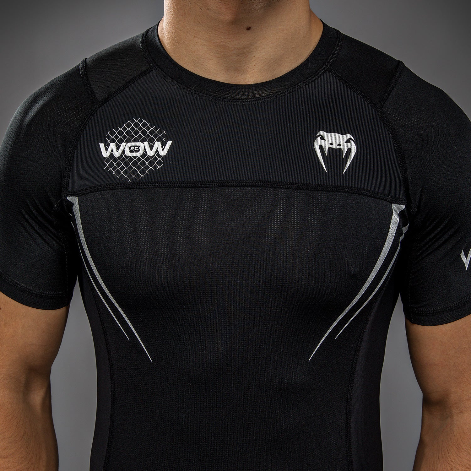 Rashguard manches courtes Venum x WOW FC - Noir/Gris - product-type_T-Shirts de Compression