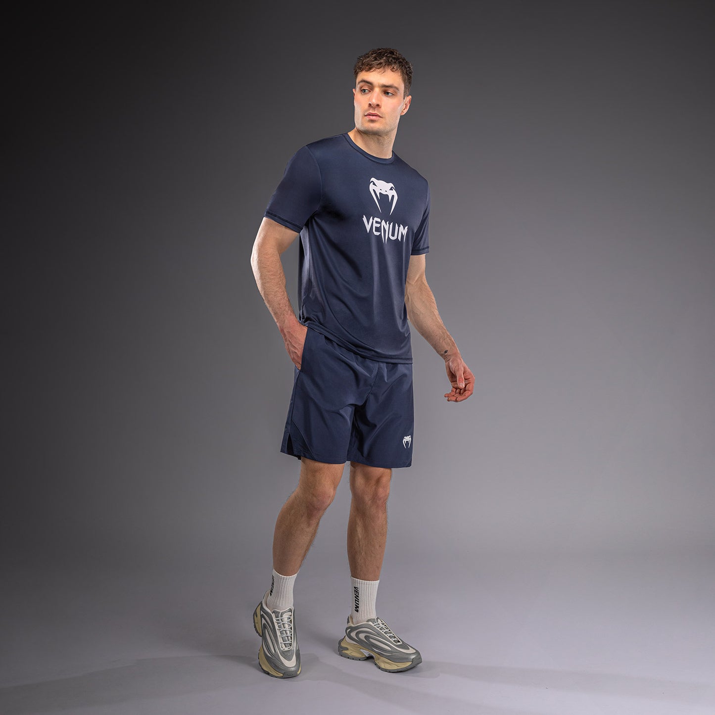 T-shirt Dry Tech Venum Classic - Bleu marine/Blanc
