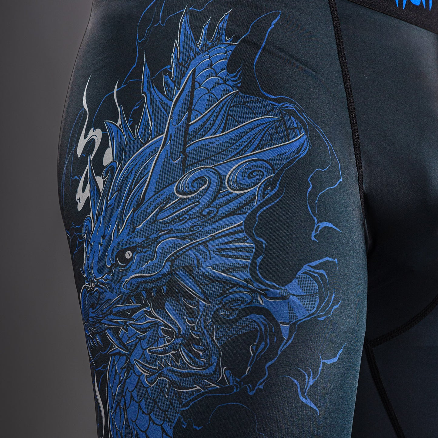 Pantalon de compression Venum Thunder Dragon – Noir/Bleu Royal - product-type_Pantalons de Compression