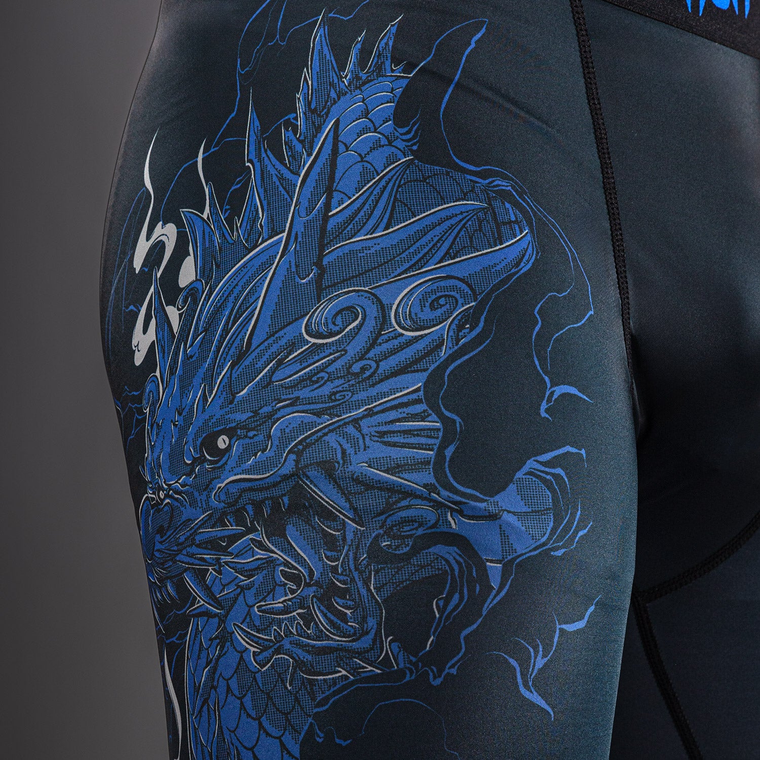 Pantalon de compression Venum Thunder Dragon – Noir/Bleu Royal - product-type_Pantalons de Compression
