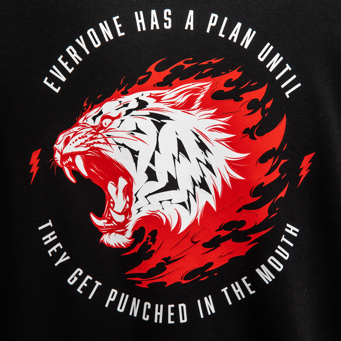 Sweat à capuche sans manches Venum x Mike Tyson Tiger - Noir Profond/Rouge Intense