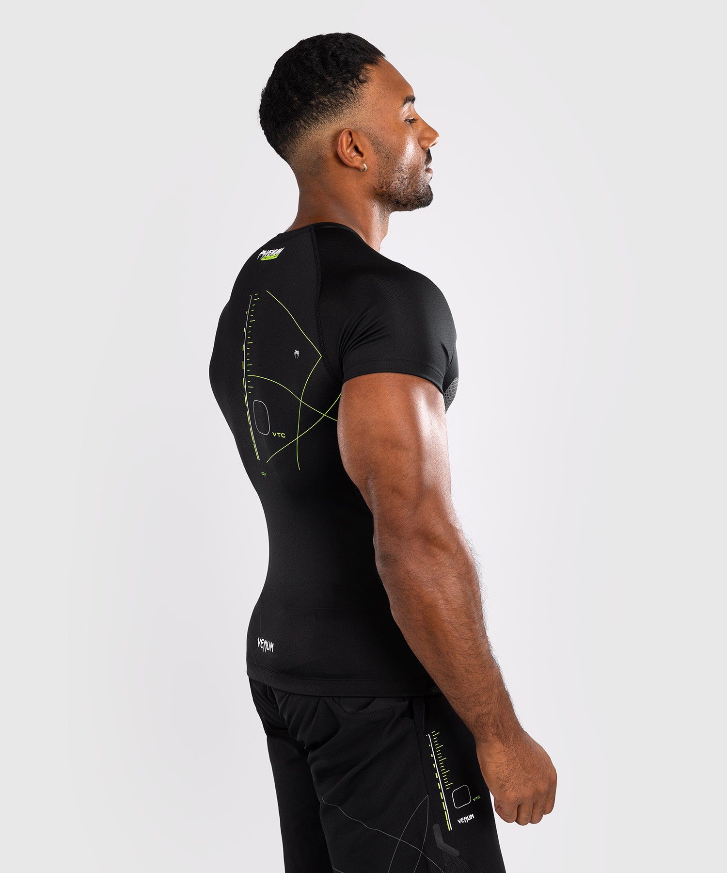 Rashguard Manches Courtes Venum Training Camp 4.0 - Noir/Vert fluo - product-type_T-Shirts de Compression