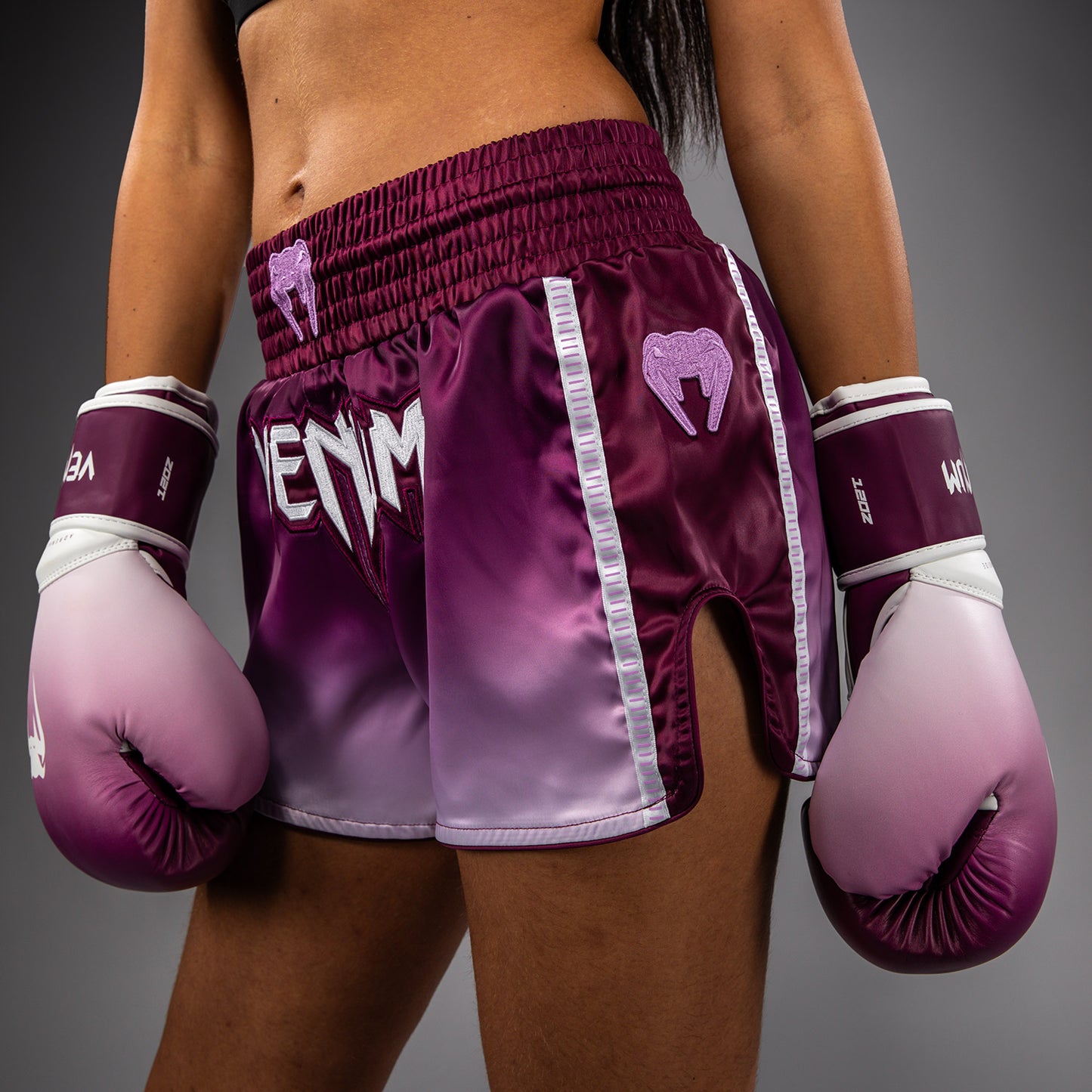 Short de Muay Thai Venum Iris - Prune/Blanc - product-type_Shorts de Muay Thai