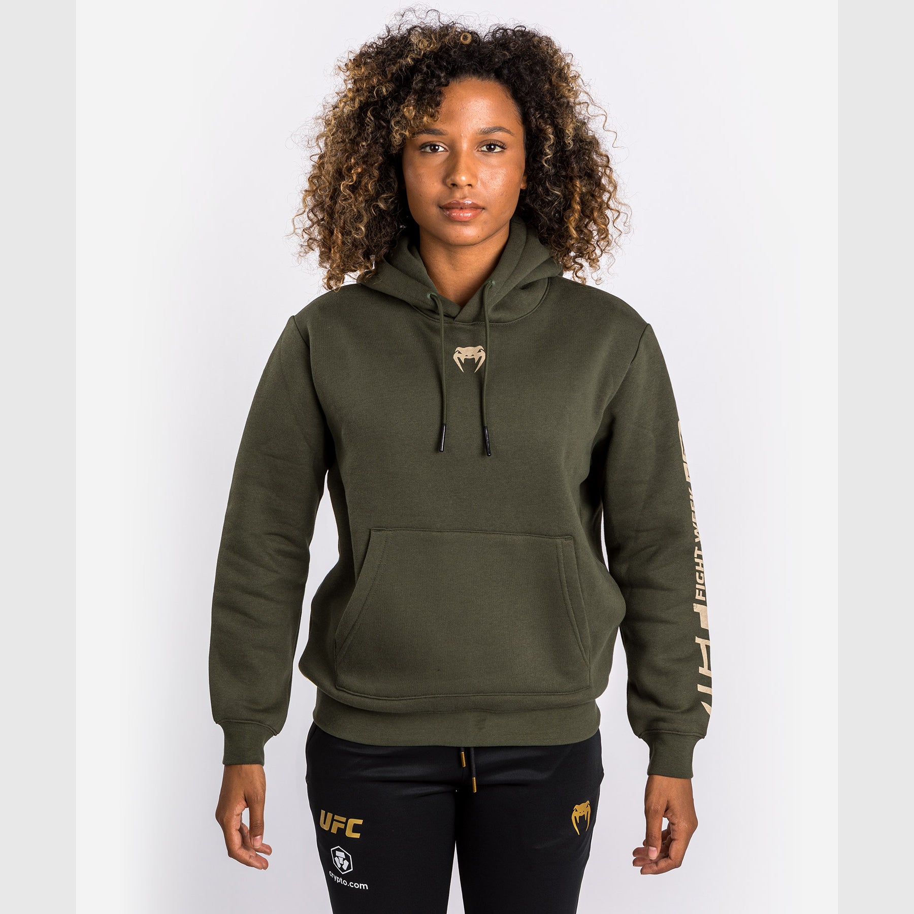 Sweat à capuche pour Femmes UFC Adrenaline by Venum Fight Week - Khaki - product-type_Sweatshirts