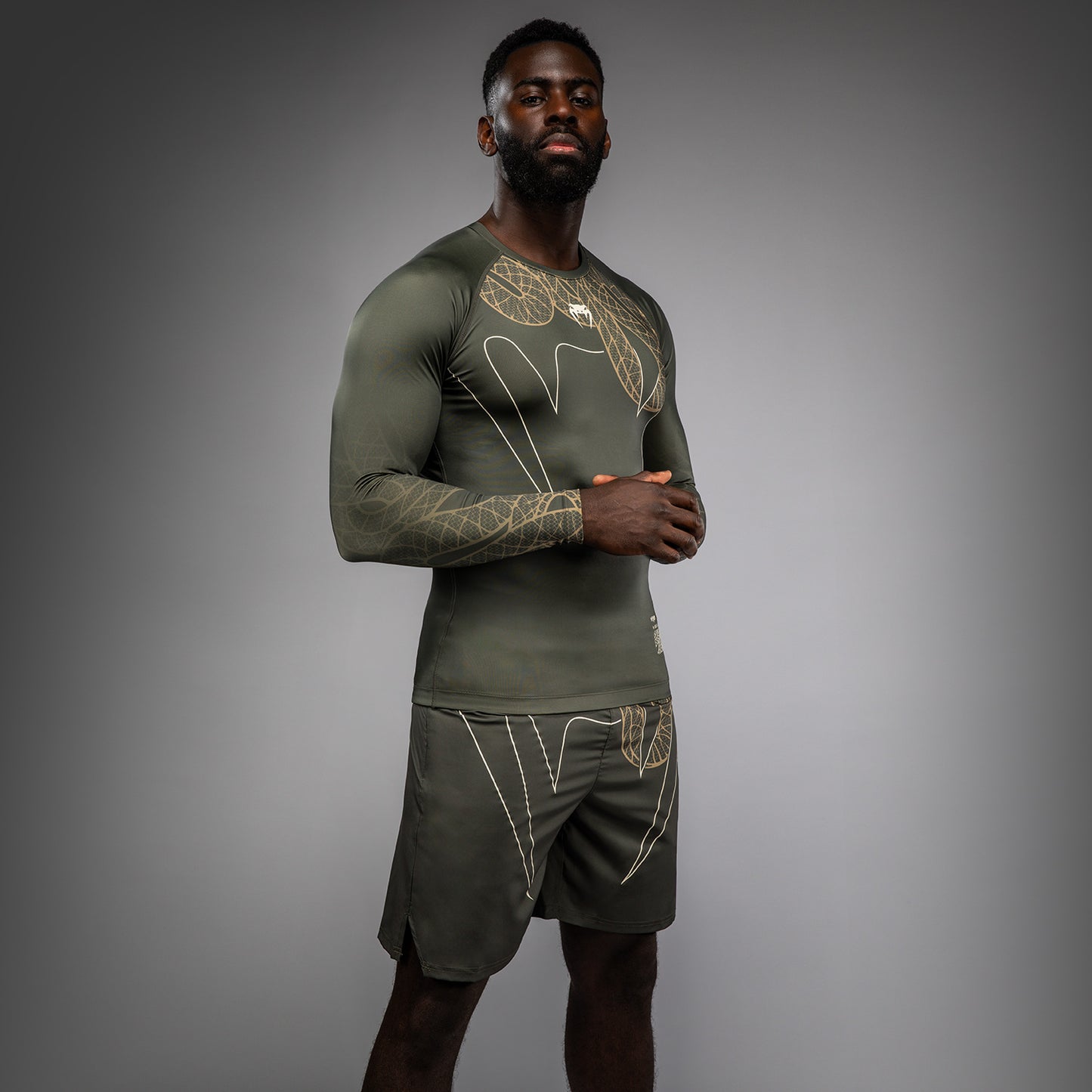 Rashguard Manches Longues Venum Serpenti – Kaki/Bronze/Ivoire - product-type_T-Shirts de Compression