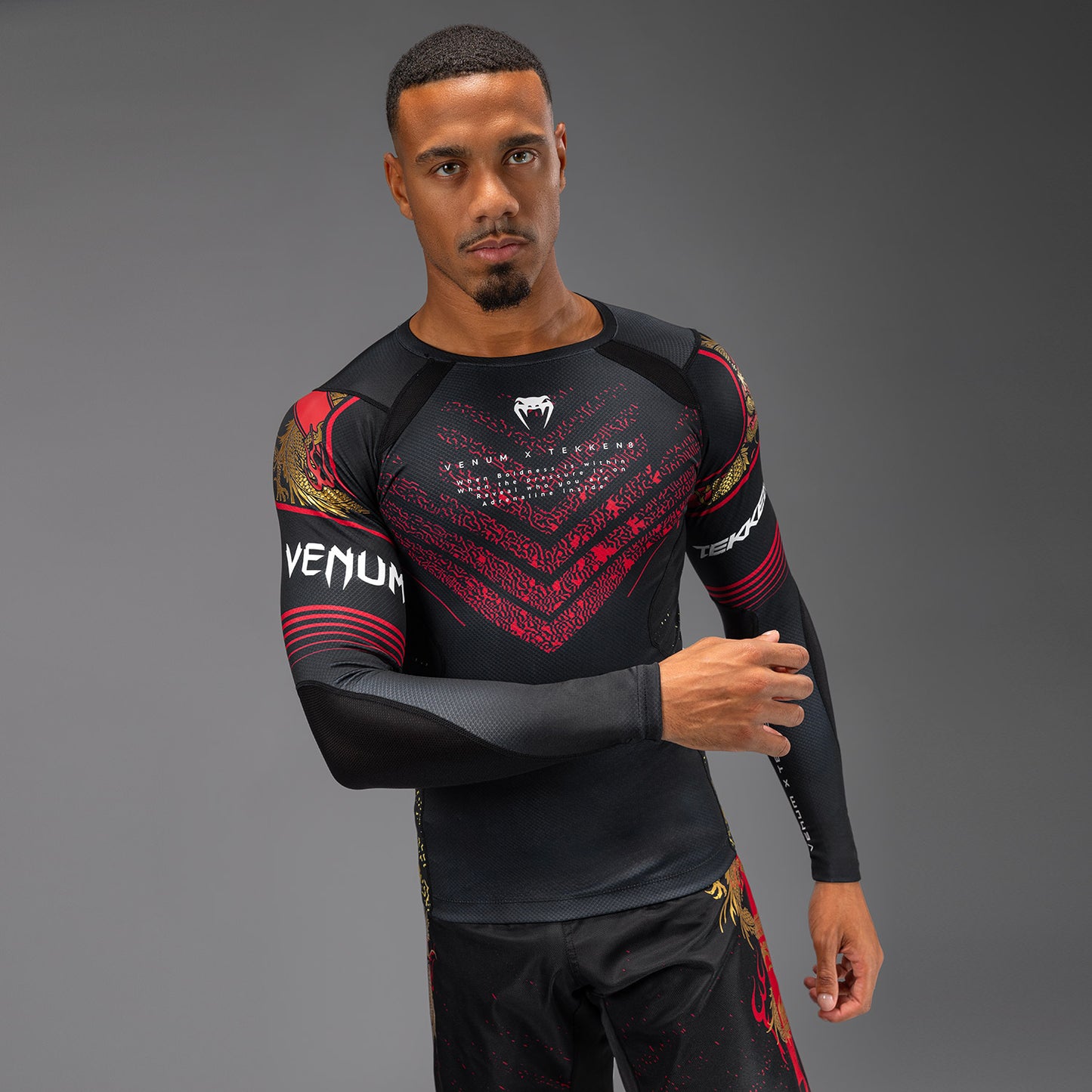 Rashguard Venum x TEKKEN 8 - Marshall Law - Noir/Rouge/Or - product-type_T-Shirts de Compression
