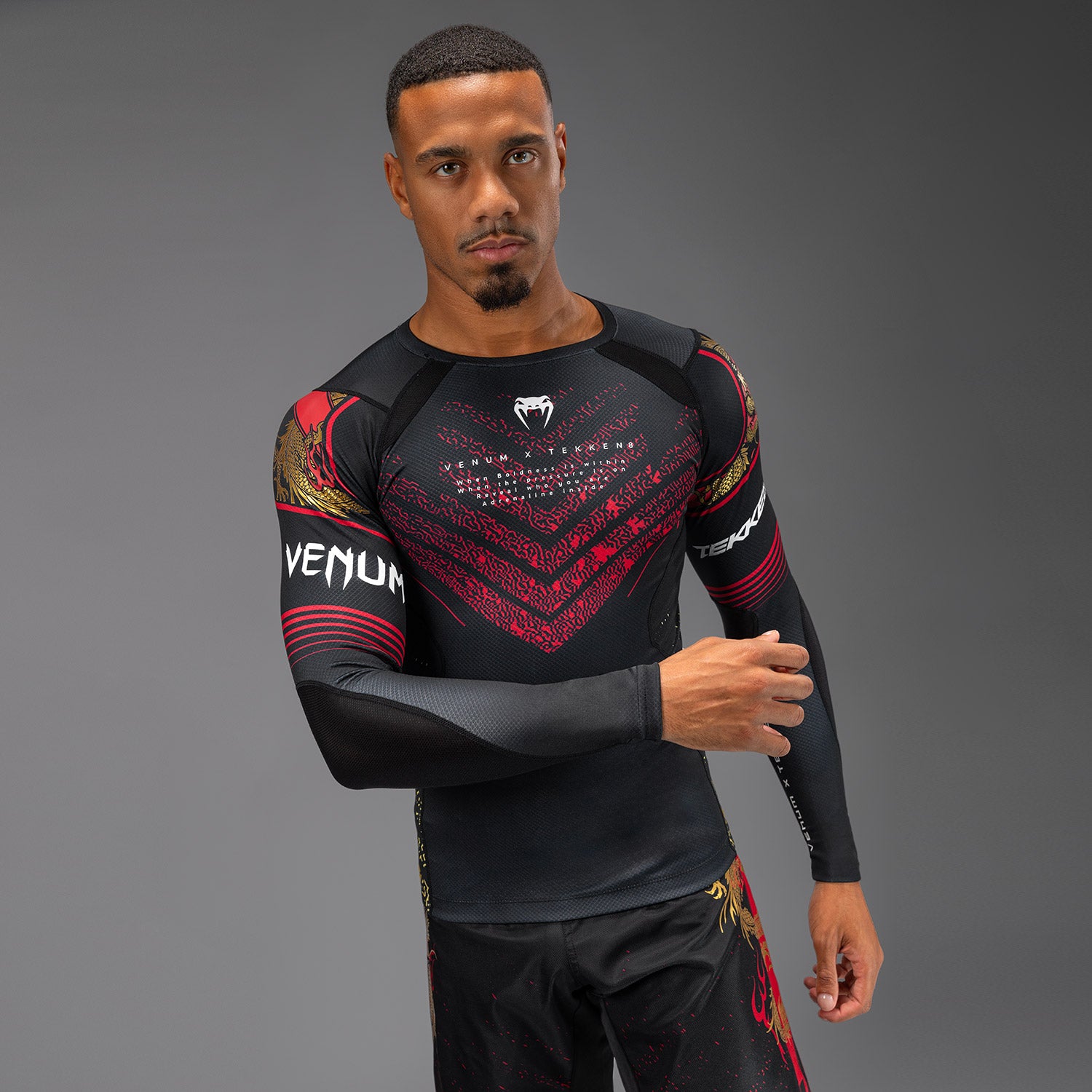 Rashguard Venum x TEKKEN 8 - Marshall Law - Noir/Rouge/Or - product-type_T-Shirts de Compression
