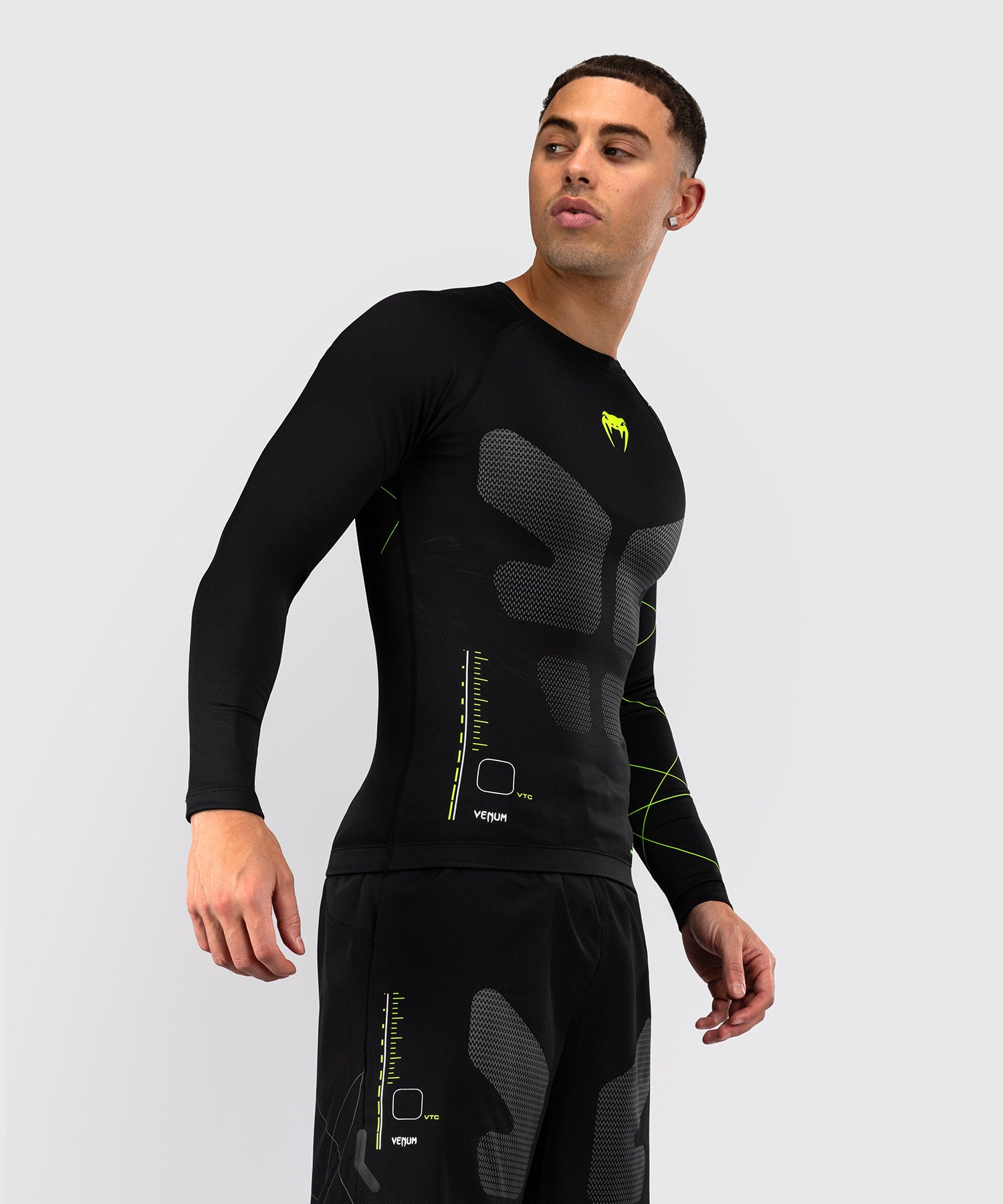 Rashguard Manches Longues Venum Training Camp 4.0 - Noir/Vert fluo - product-type_T-Shirts de Compression