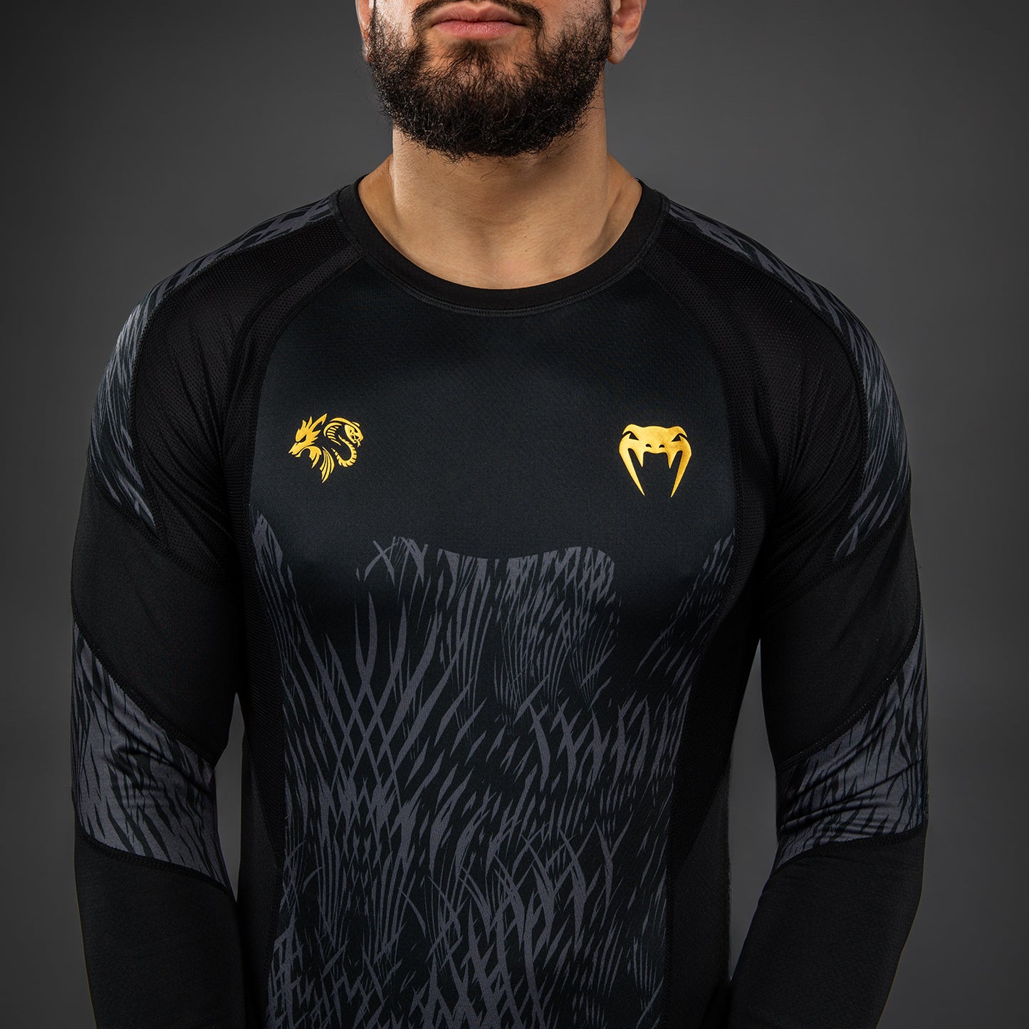 Rashguard à manches longues Venum x Chimaev - Noir/Gris - product-type_T-Shirts de Compression