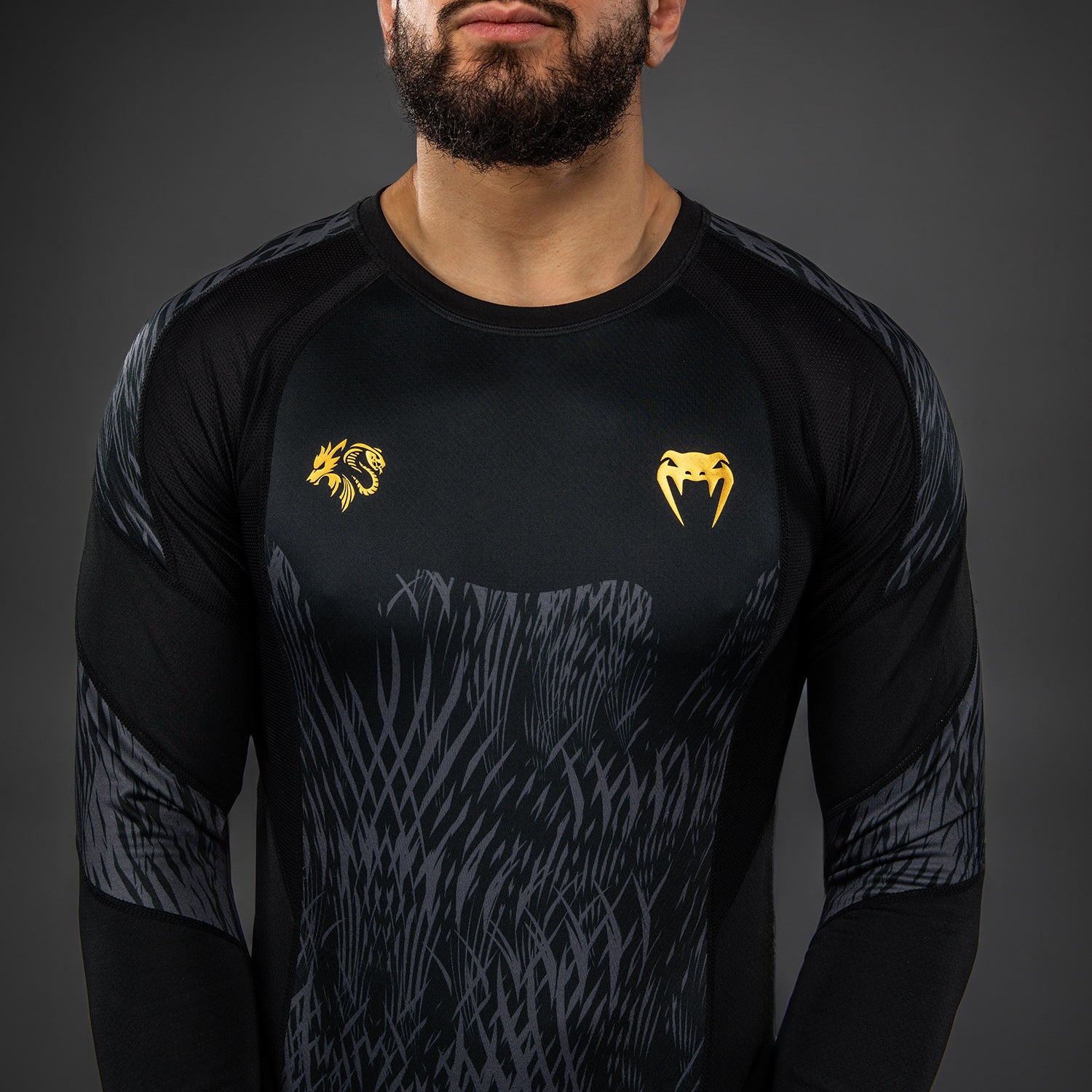 Rashguard à manches longues Venum x Chimaev - Noir/Gris - product-type_T-Shirts de Compression