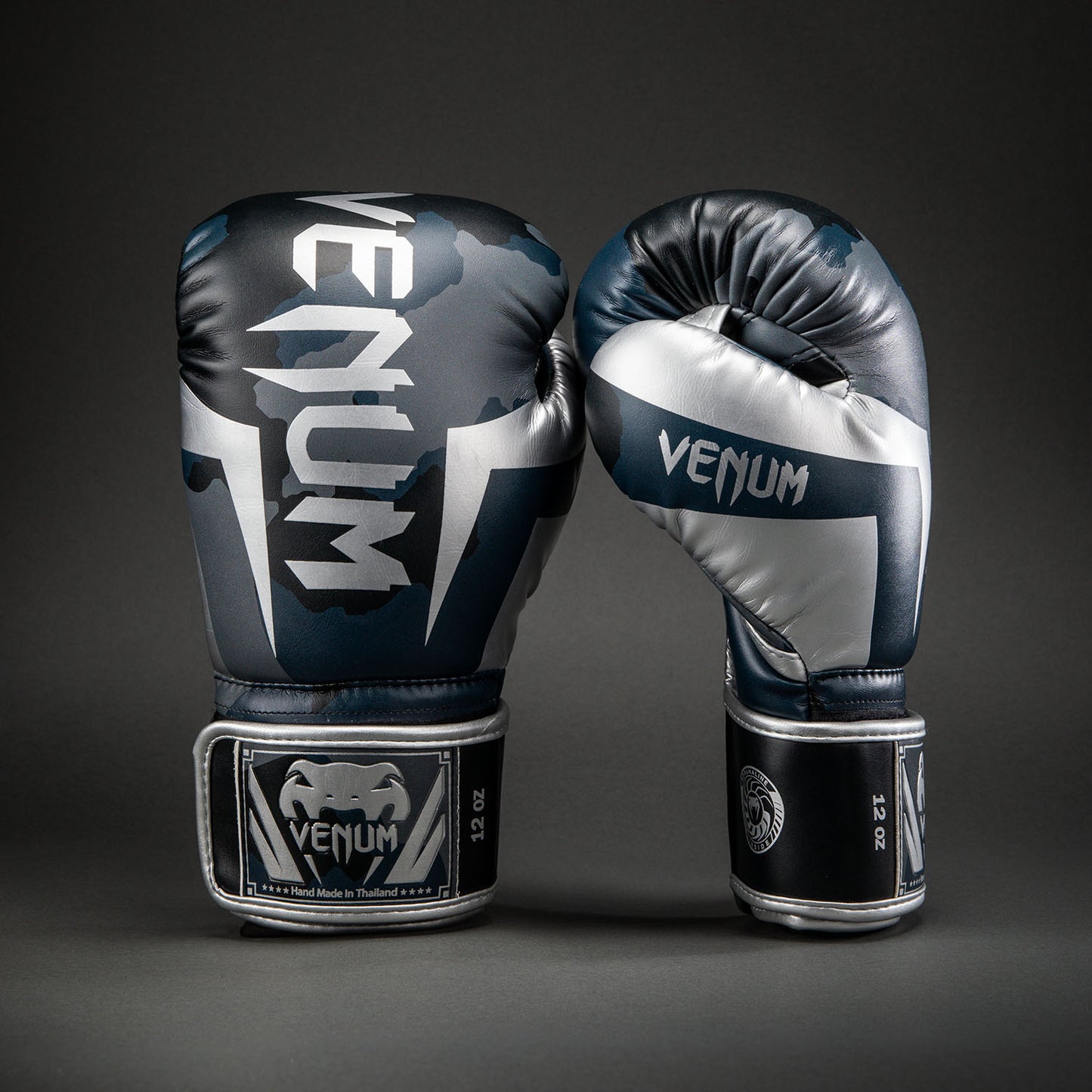 Gants de boxe Venum Elite Camo - Bleu Marine Foncé/Bleu