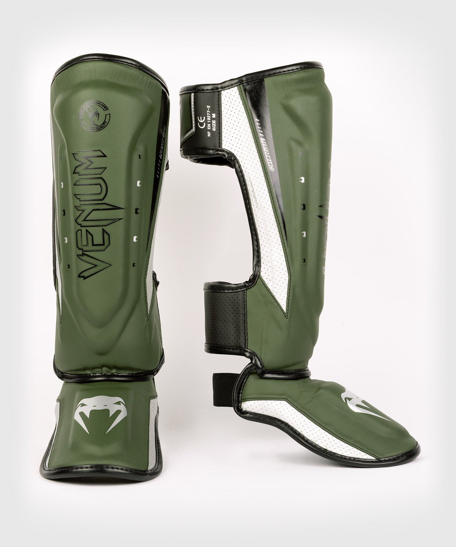 Protège-Tibias Venum Elite Evo - Kaki/Argent - product-type_Protège-tibias