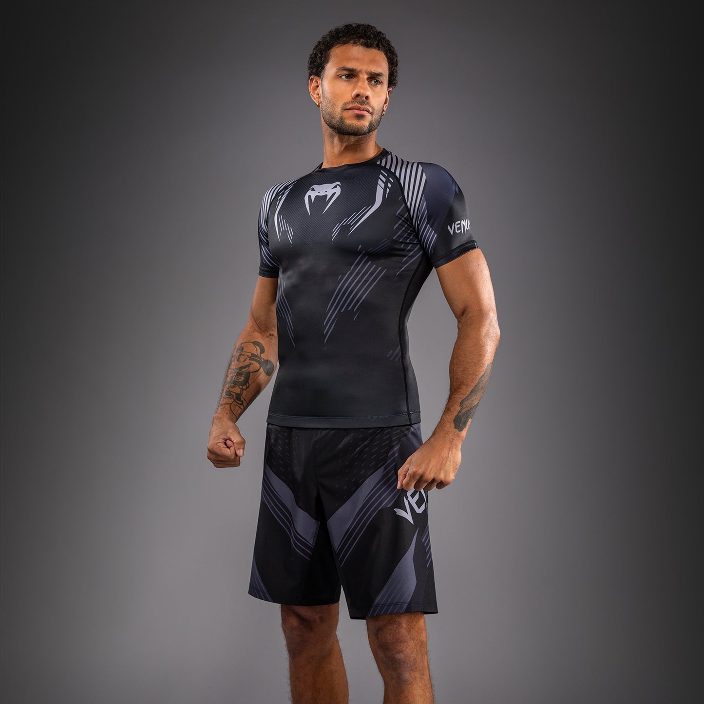 Rashguard à Manches Courtes Venum No-Gi 6.0 - Noir/Gris