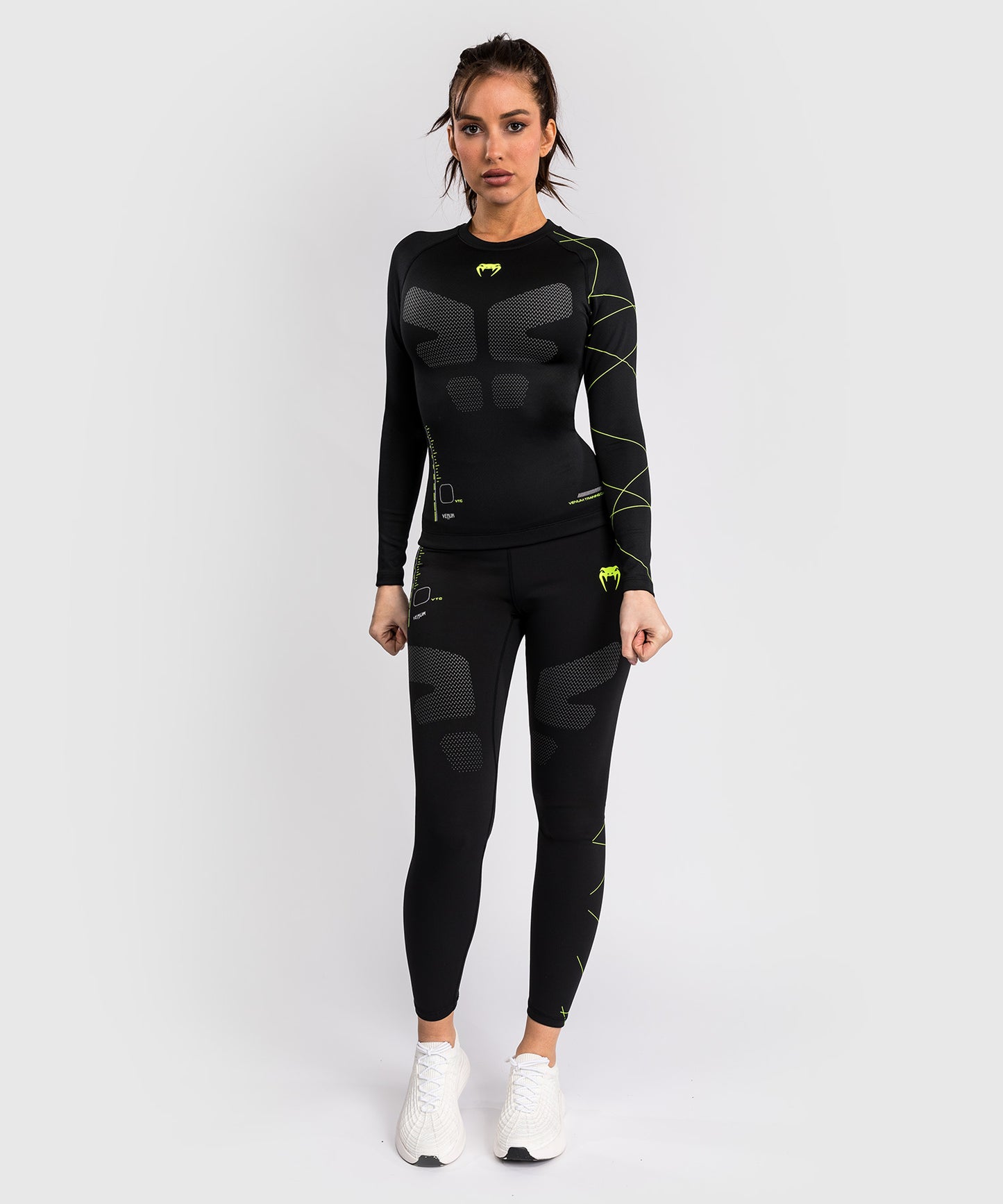 Rashguard Manches Longues Venum Training Camp 4.0 - Noir/Vert Fluo - product-type_T-Shirts de Compression