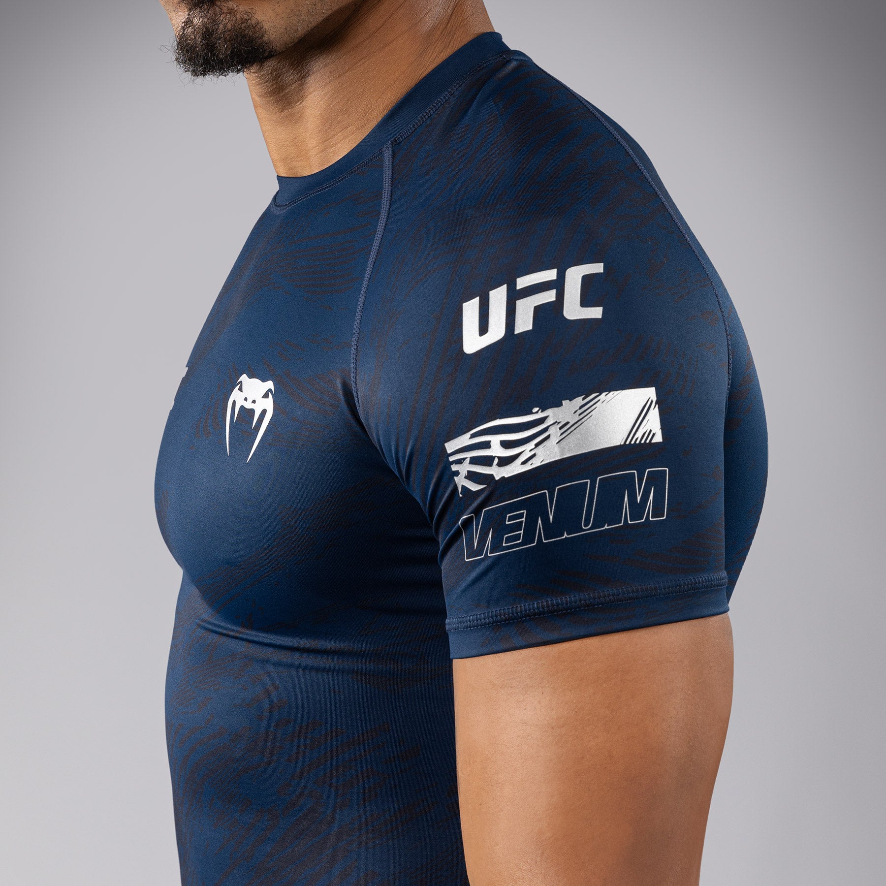 Rashguard Performance à Manches Courtes pour Hommes UFC Fusion by Venum Fight Week - Bleu Océanique - product-type_T-Shirts de Compression
