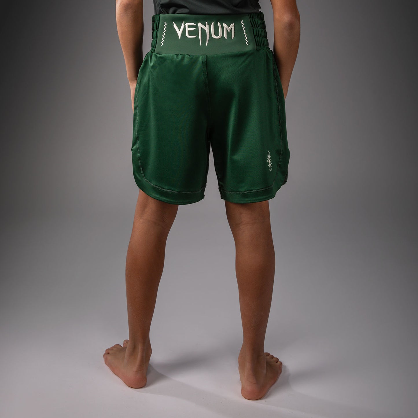 Short de Boxe Enfant Venum Attack - Vert Forêt/Blanc Cassé - product-type_Shorts de boxe