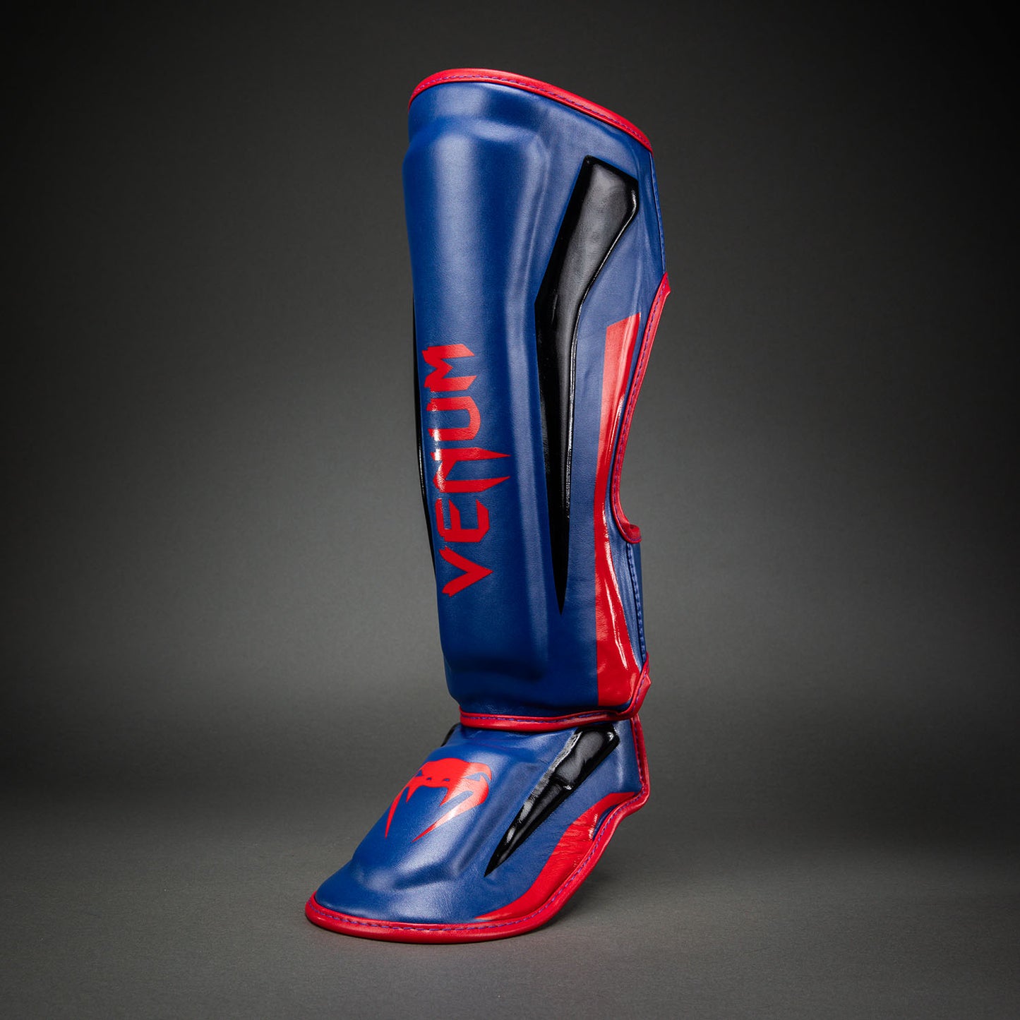 Protège-tibias Venum Elite - Bleu foncé/Rouge