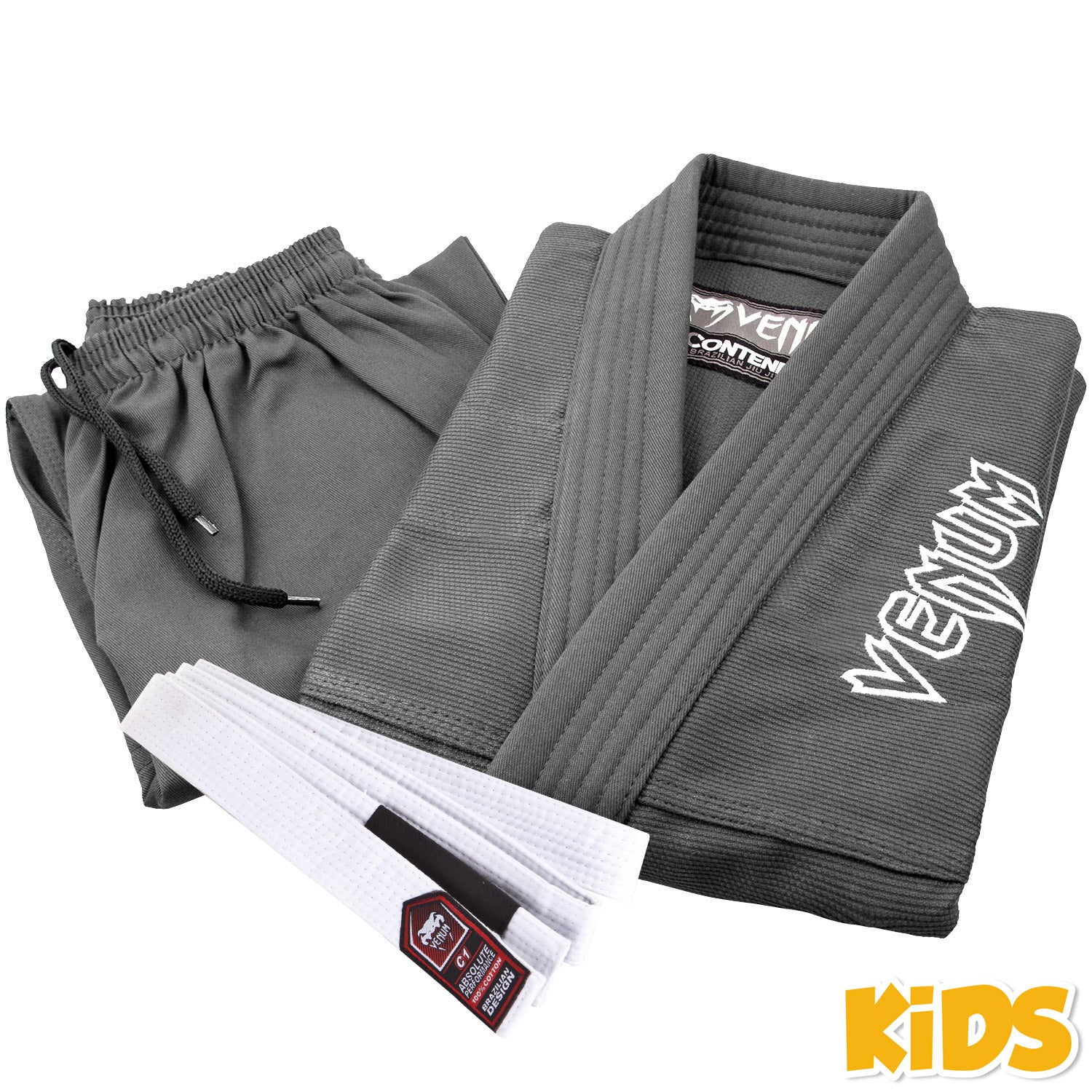 Kimono JJB enfant Venum Contender + Ceinture blanche offerte – Gris - product-type_Kimonos de JJB