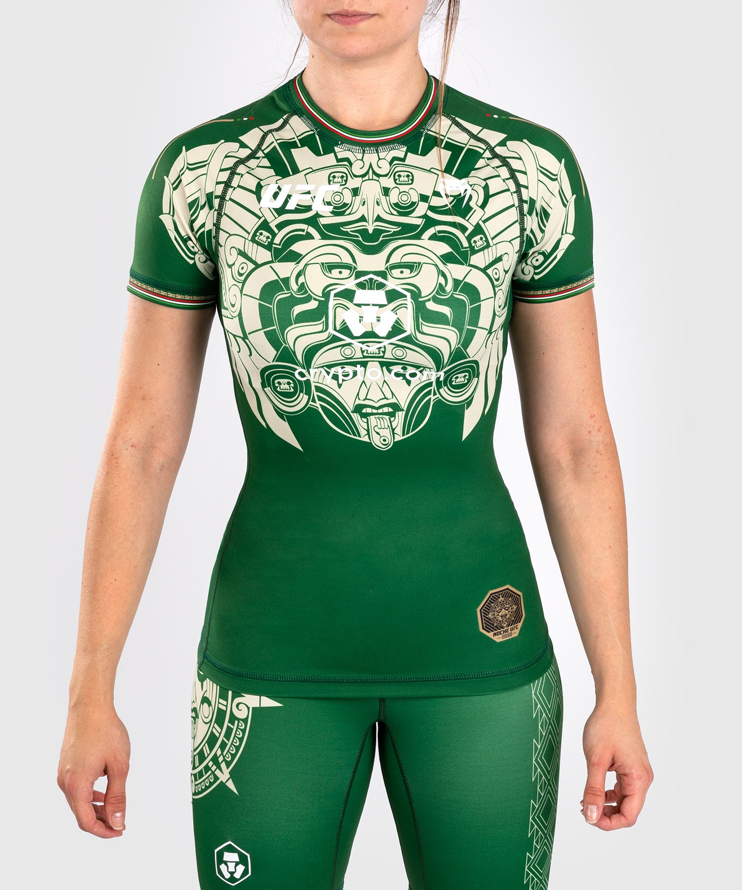 Noche UFC by Venum Authentic Fight Night Rashguard à manches courtes pour femme - Vert - product-type_T-Shirts de Compression