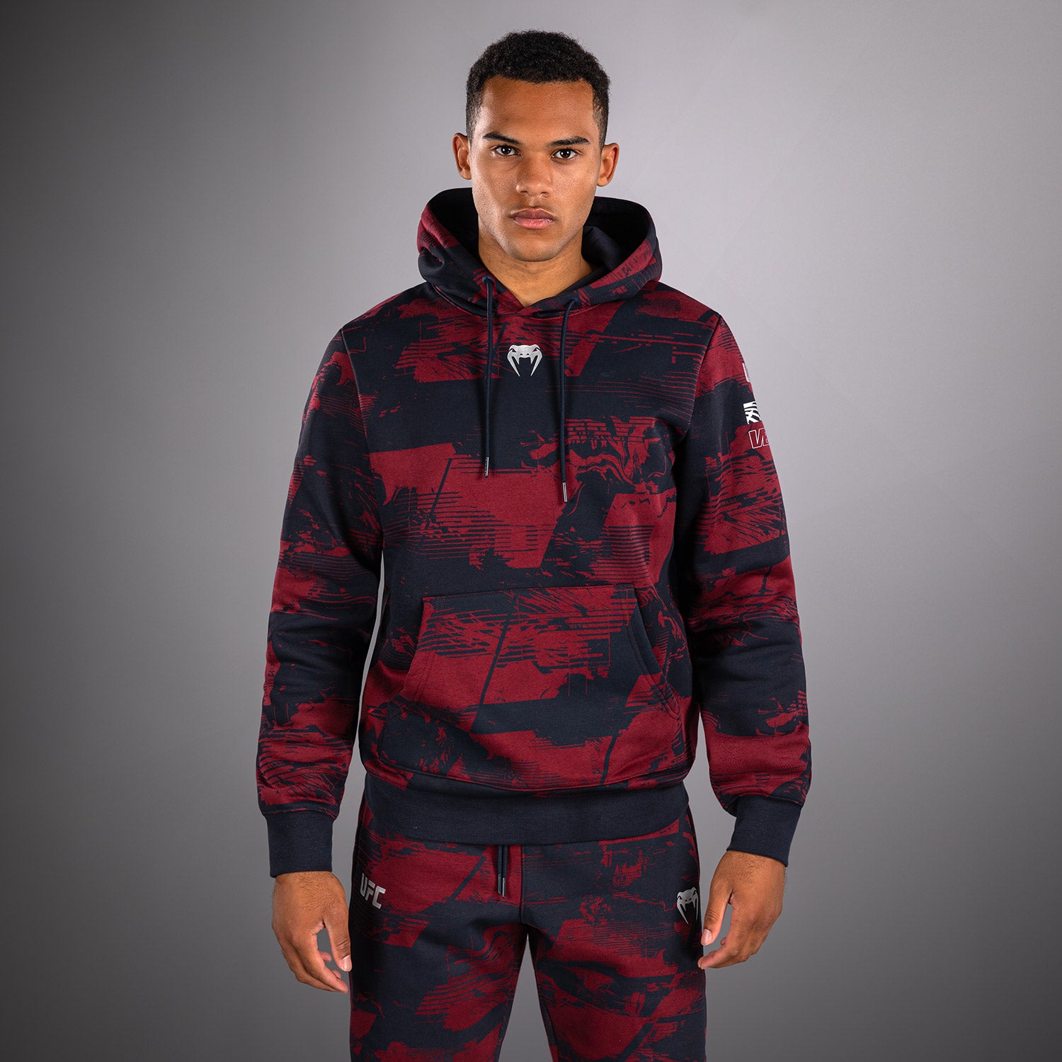 Sweat à capuche Homme UFC Zenith by Venum Authentic Fight Week - Bleu marine/Bordeaux/Argent - product-type_Sweatshirts