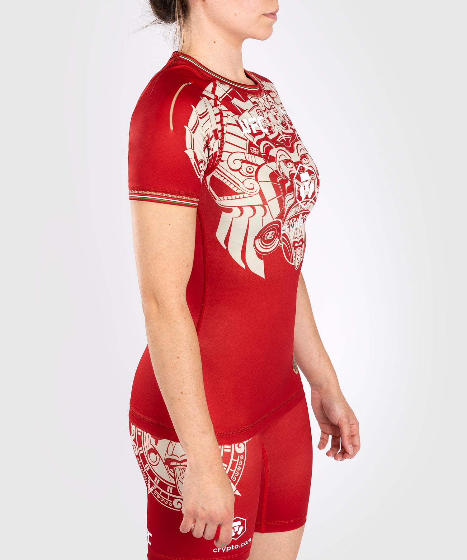 Noche UFC by Venum Authentic Fight Night Rashguard à manches courtes pour femme - Rouge - product-type_T-Shirts de Compression