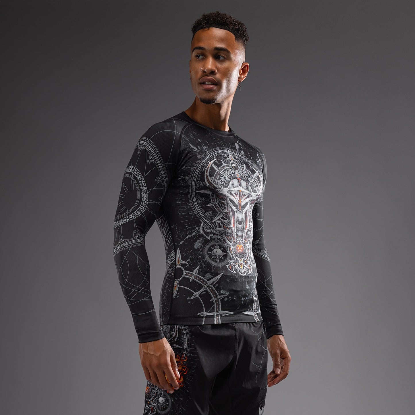 Rashguard à Manches Longues pour Hommes Venum Gladiator 5.0 - Noir/Argent - product-type_T-Shirts de Compression