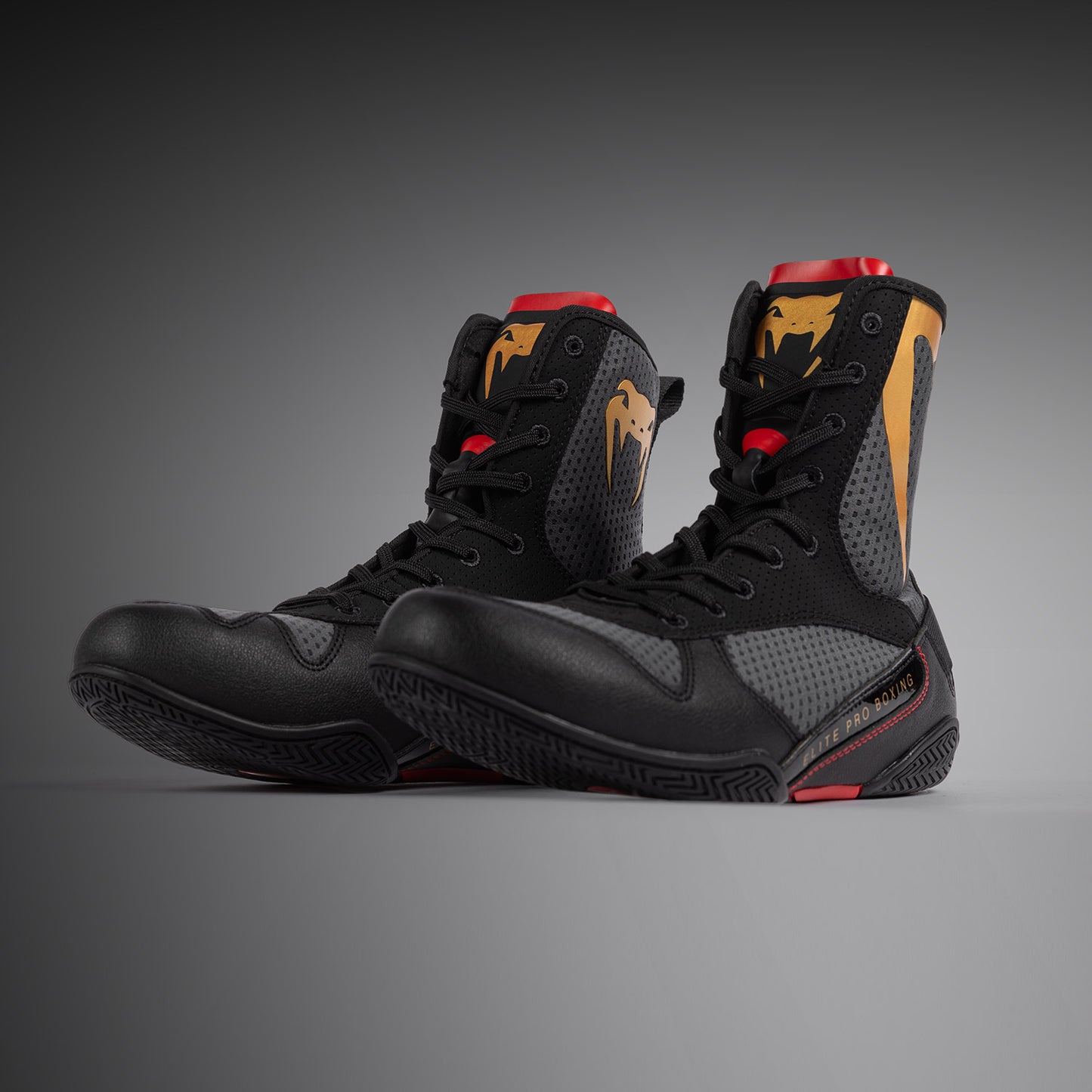 Chaussures de boxe Venum Elite - Gris Orage/Or - product-type_Chaussures de boxe