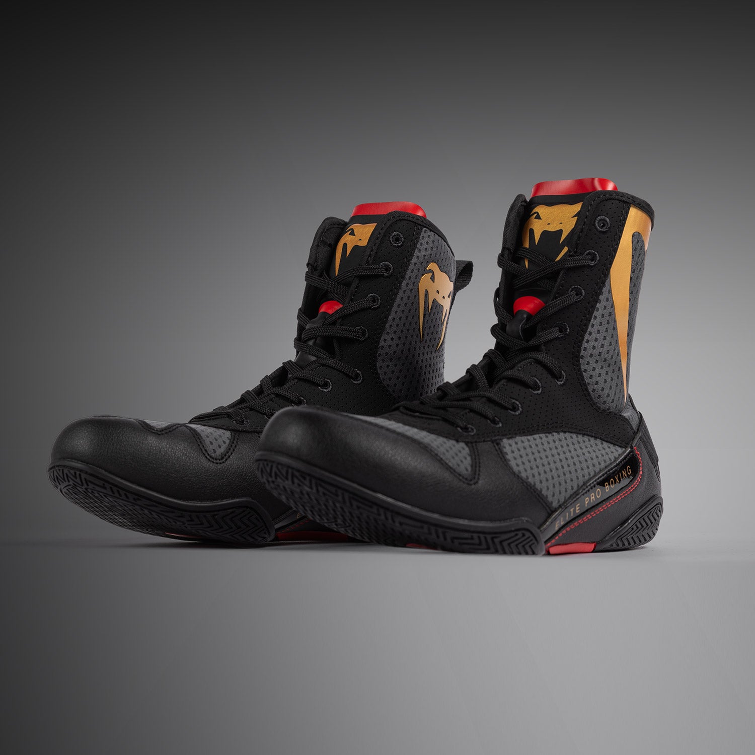 Chaussures de boxe Venum Elite - Gris Orage/Or - product-type_Chaussures de boxe