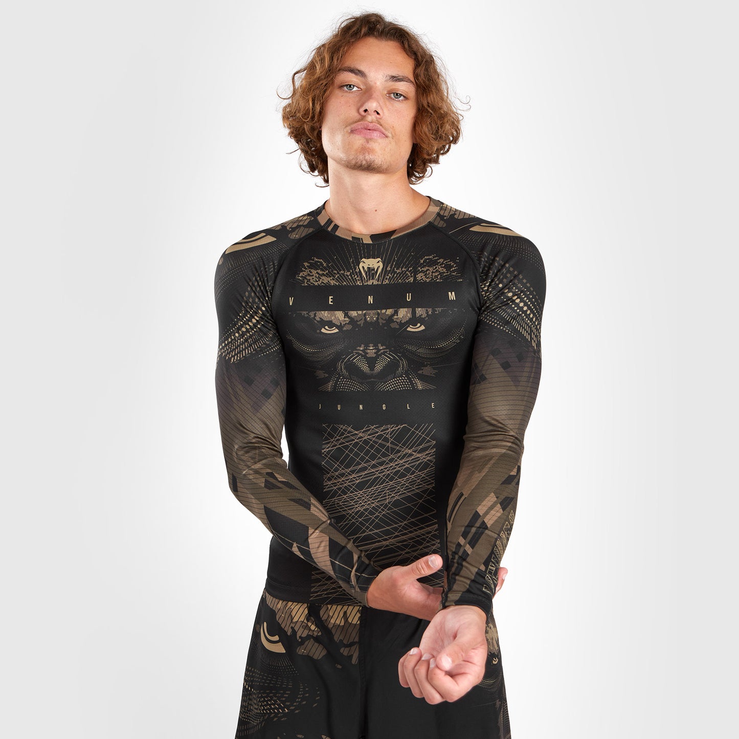 Rashguard à Manches Longues Venum Gorilla Jungle - Noir/Sable - product-type_T-Shirts de Compression