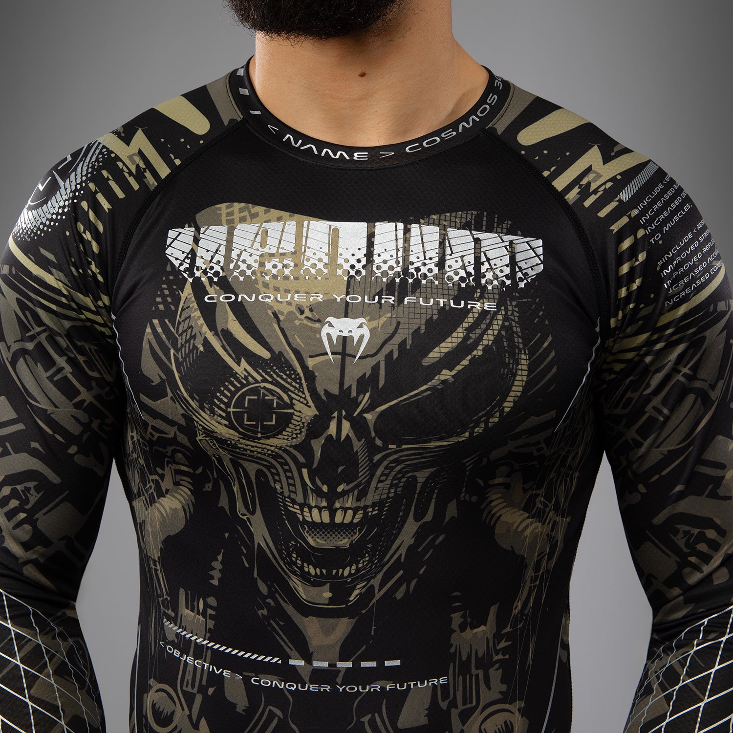 Rashguard à manches longues Venum Invader - Noir/Sable - product-type_T-Shirts de Compression