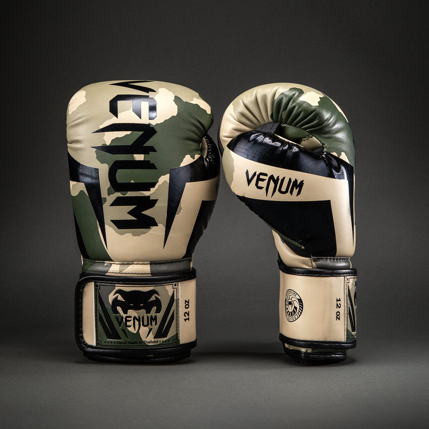 Gants de boxe Venum Elite Camo - Kaki/Blanc Cassé