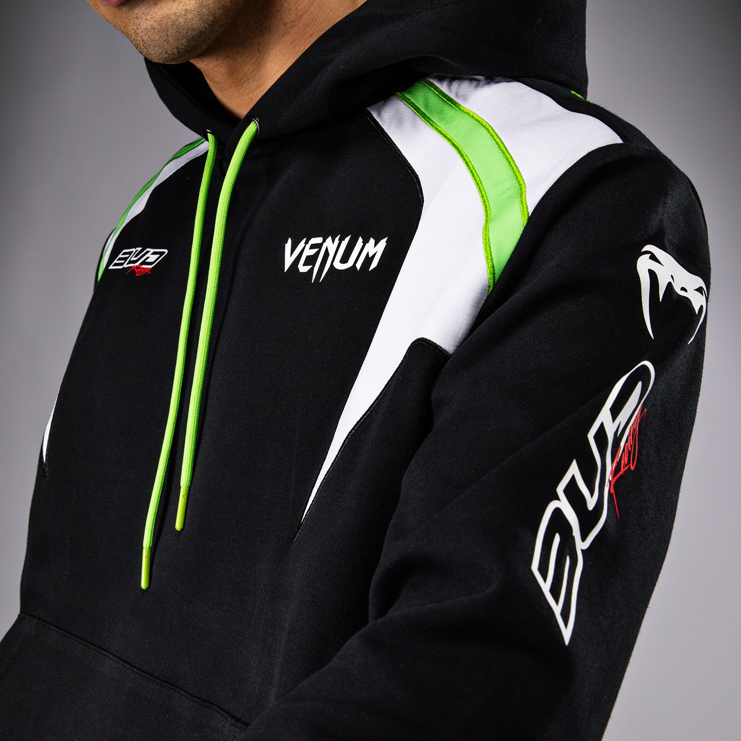 Sweat à capuche pour Hommes Venum x Bud Racing - Noir/Blanc/Citron Vert - product-type_Sweatshirts