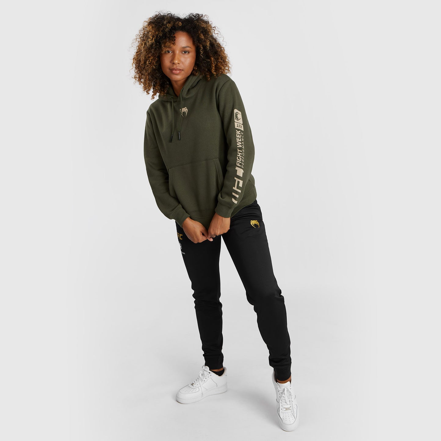 Sweat à capuche pour Femmes UFC Adrenaline by Venum Fight Week - Khaki - product-type_Sweatshirts
